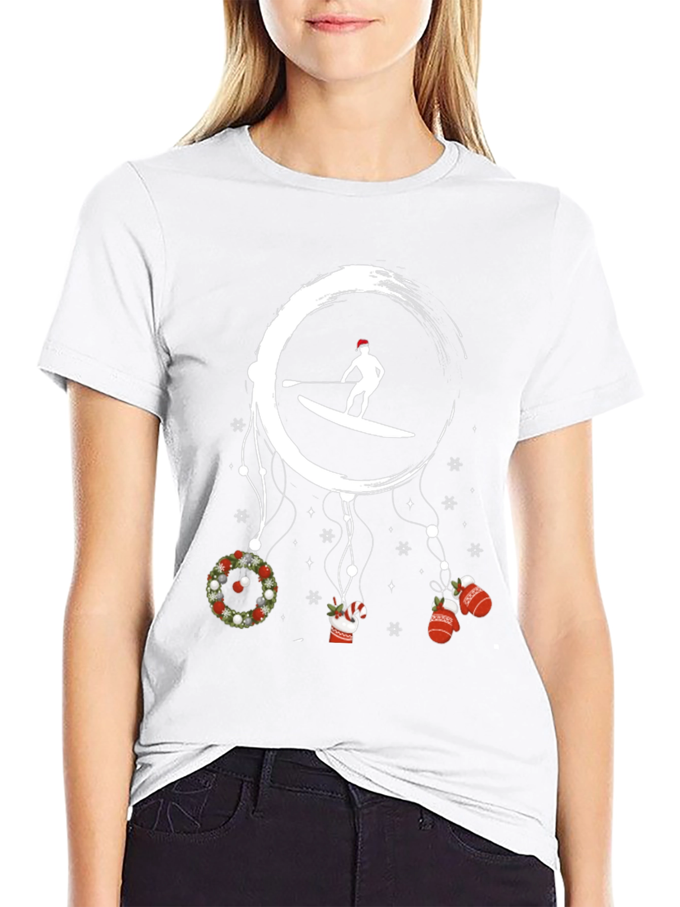 Christmas Paddle Boarding Graphic Tee