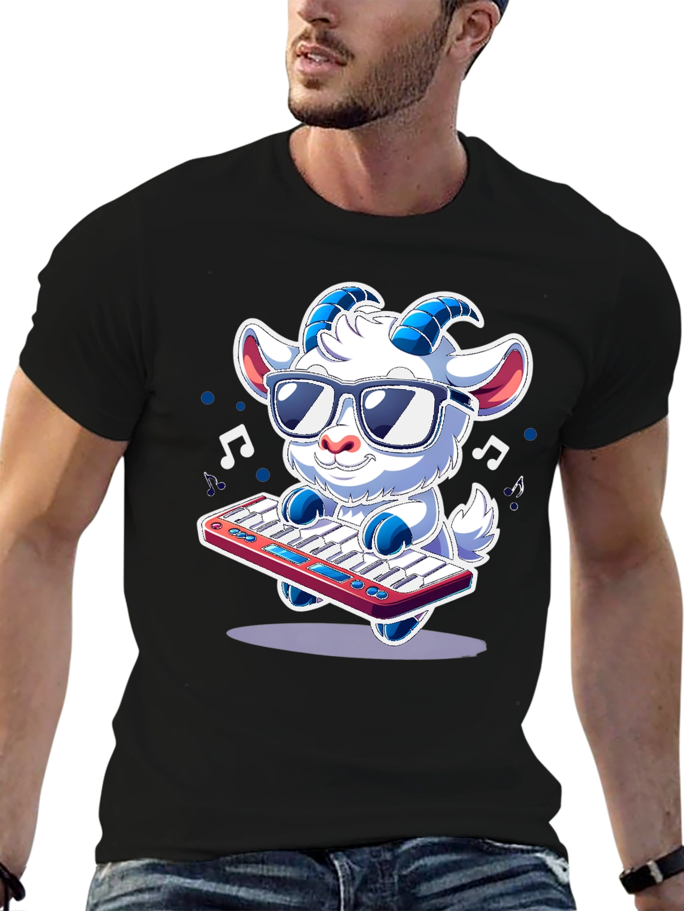Cool Goat Keyboardist T-Shirt - Music Lover Tee