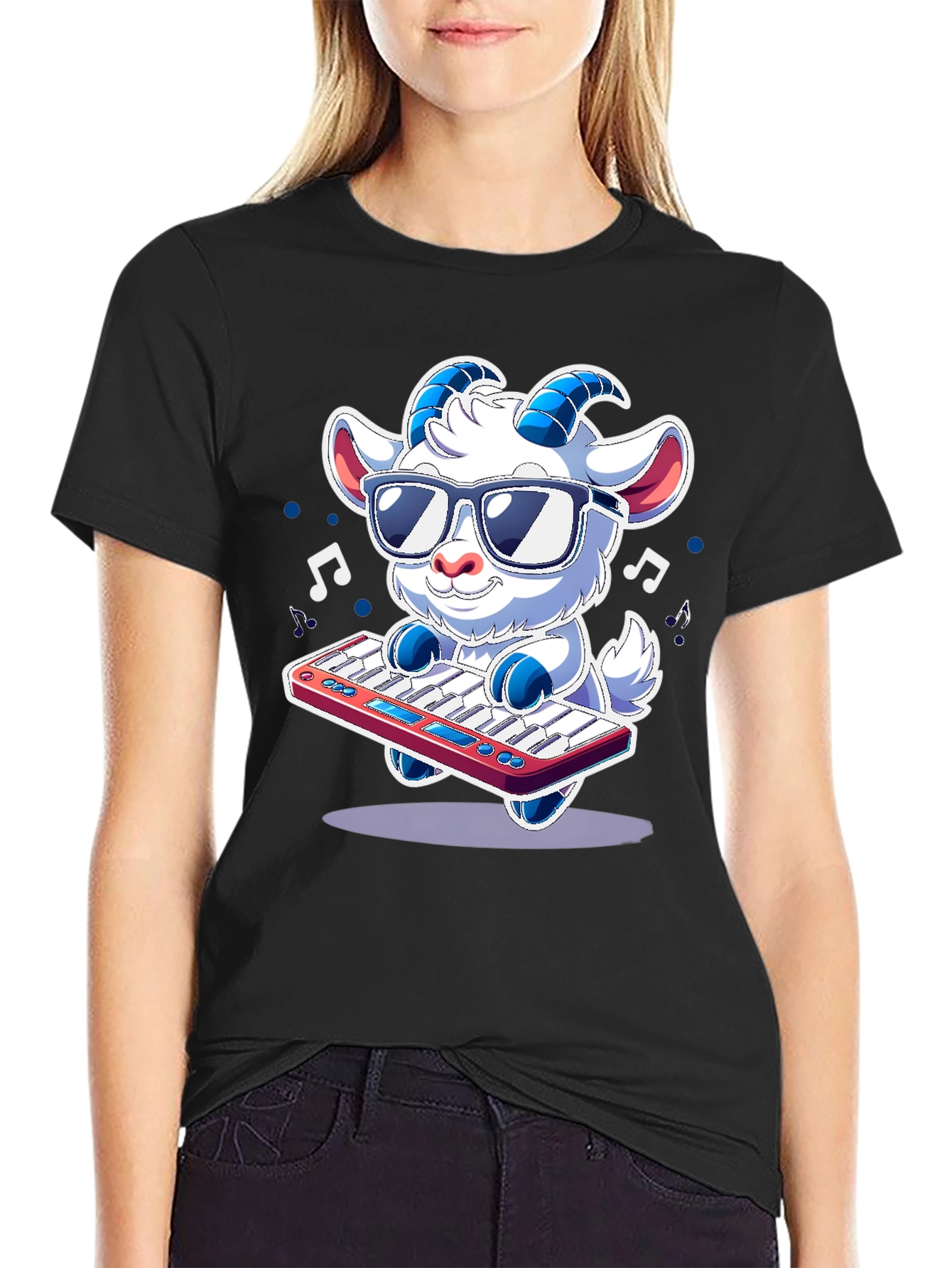 Cool Goat Keyboardist T-Shirt - Music Lover Tee