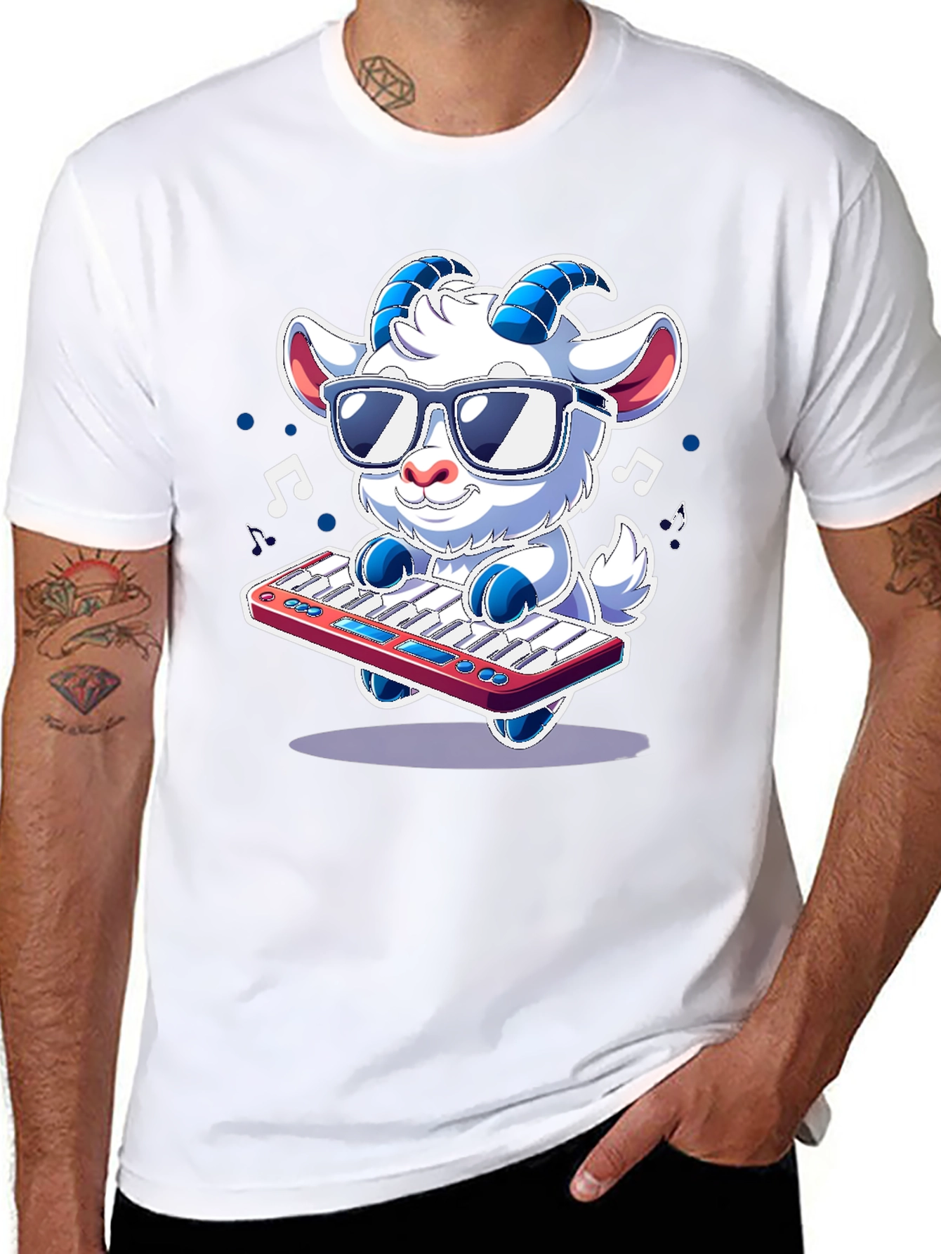 Cool Goat Keyboardist T-Shirt - Music Lover Tee