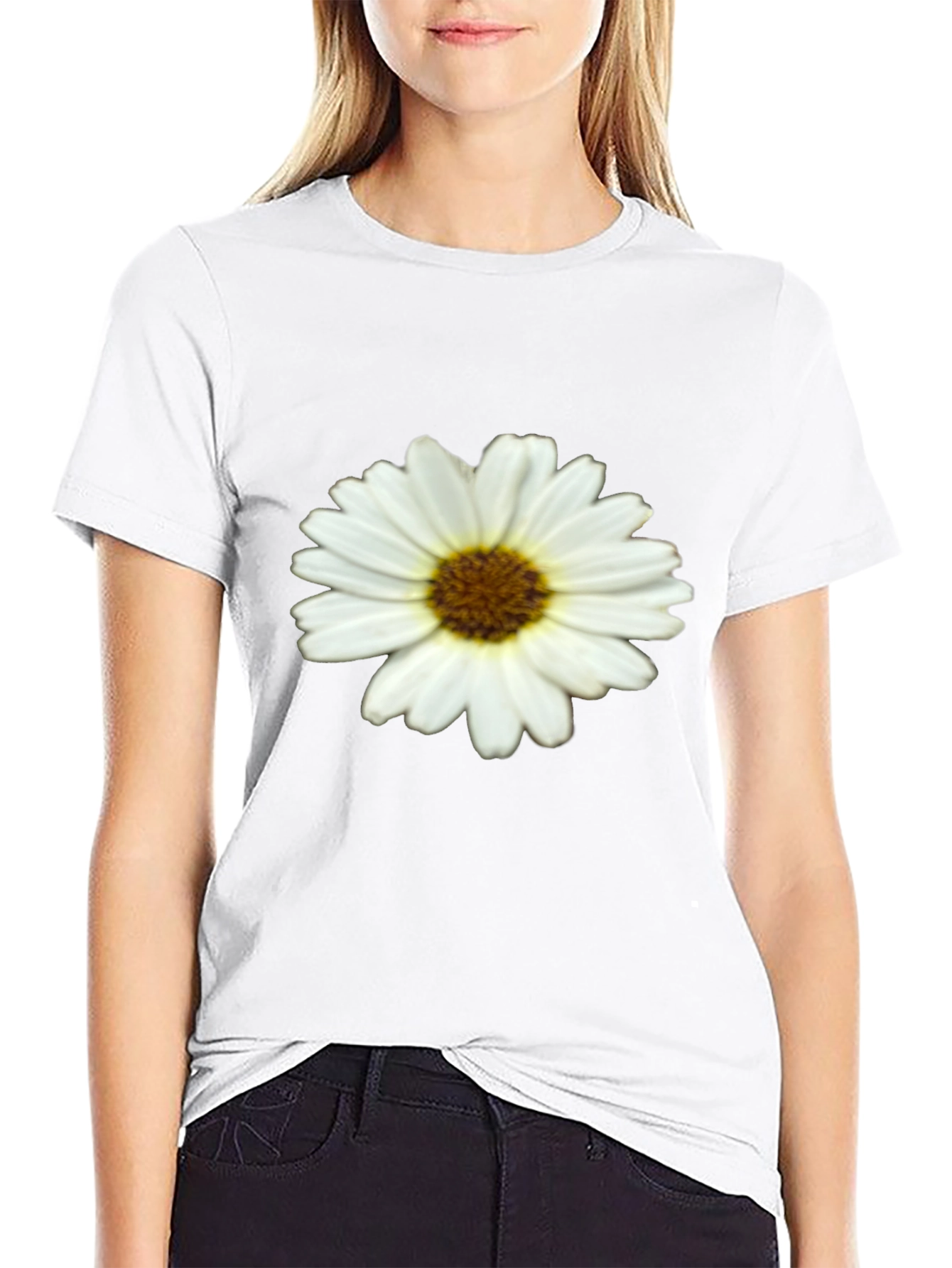 Daisy Graphic Print Black T-Shirt