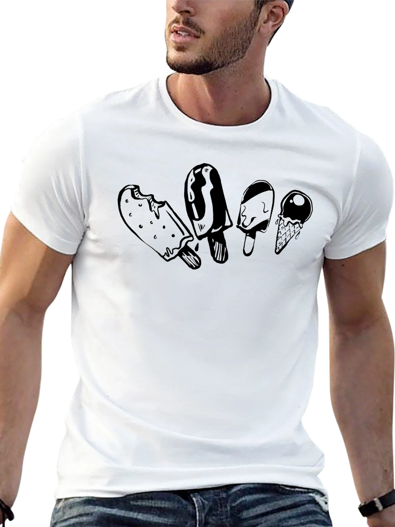 Ice Cream Treats Graphic Tee - Unisex Black T-Shirt