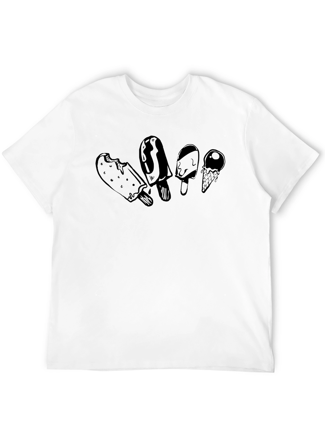 Ice Cream Treats Graphic Tee - Unisex Black T-Shirt