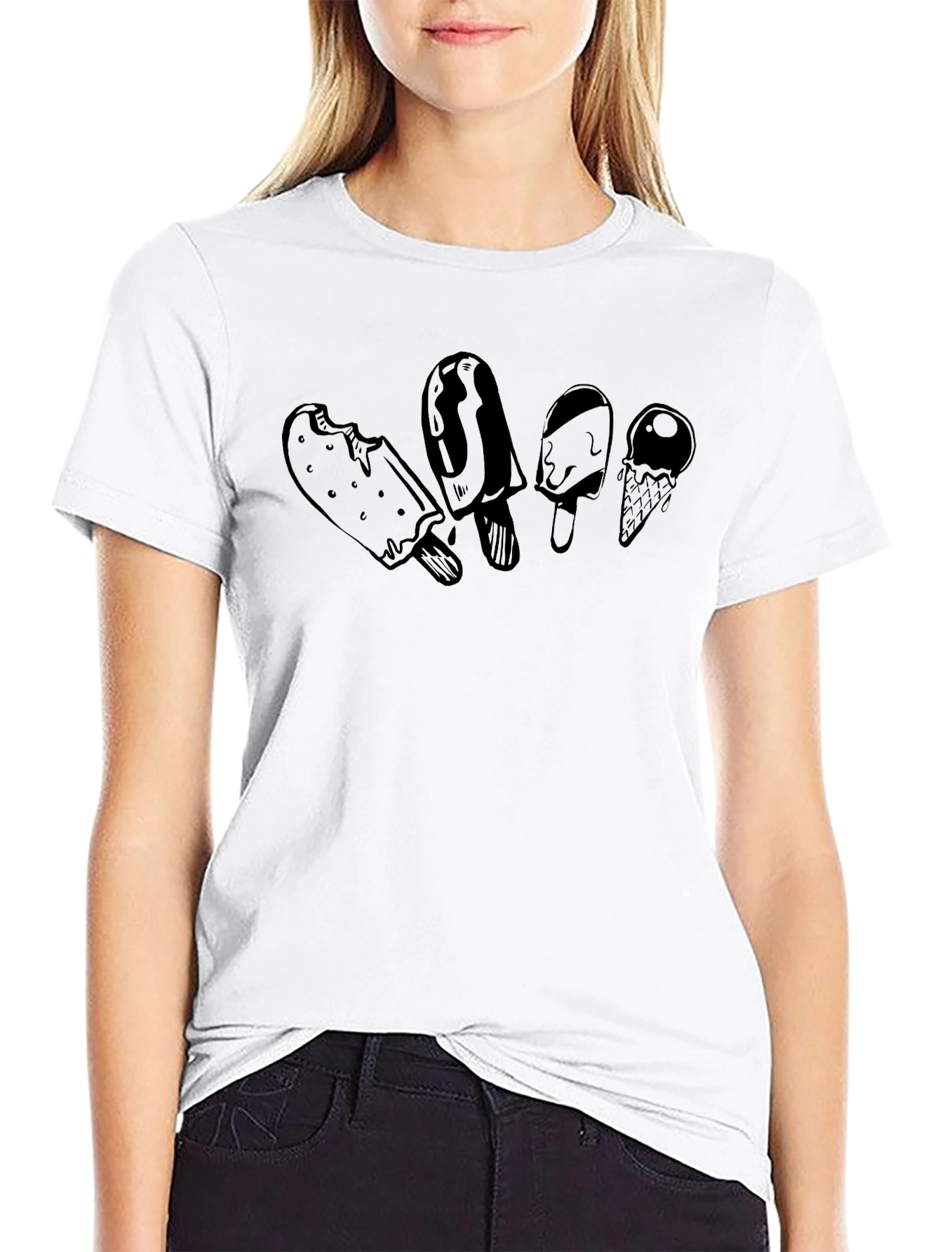 Ice Cream Treats Graphic Tee - Unisex Black T-Shirt