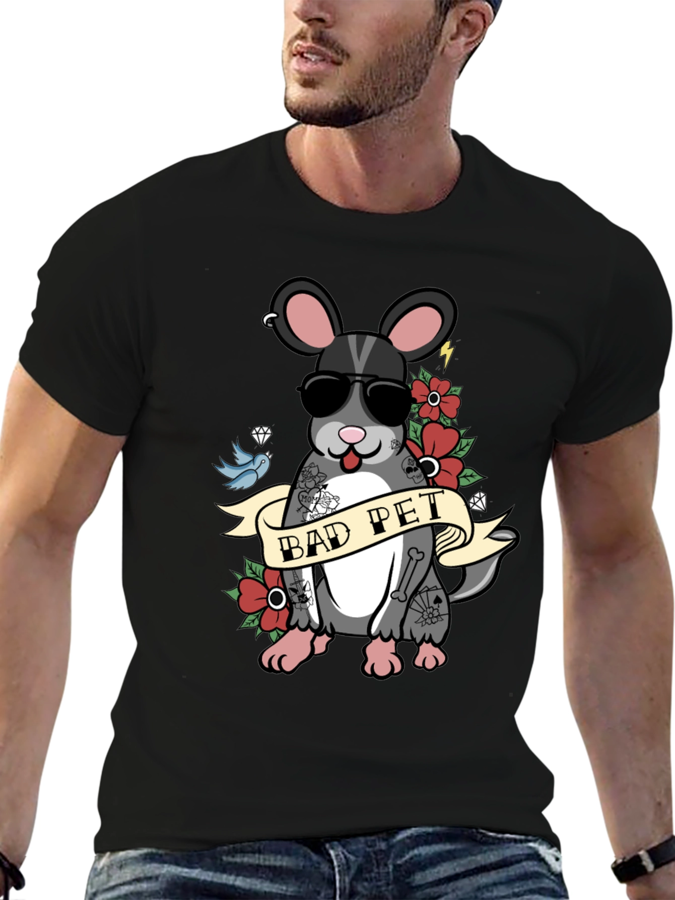 Bad Pet Chinchilla Graphic T-Shirt