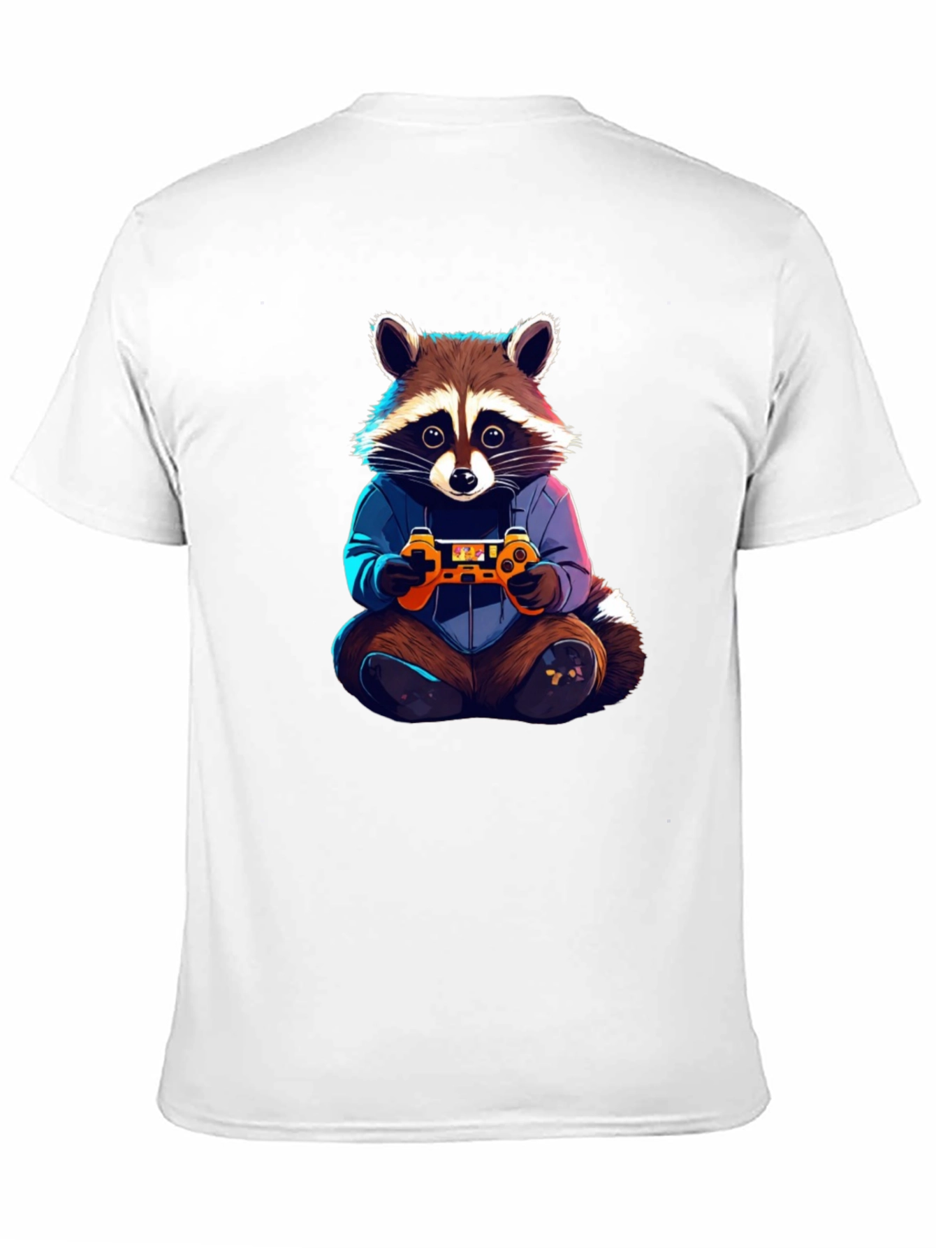 Gamer Raccoon Graphic Tee - Black