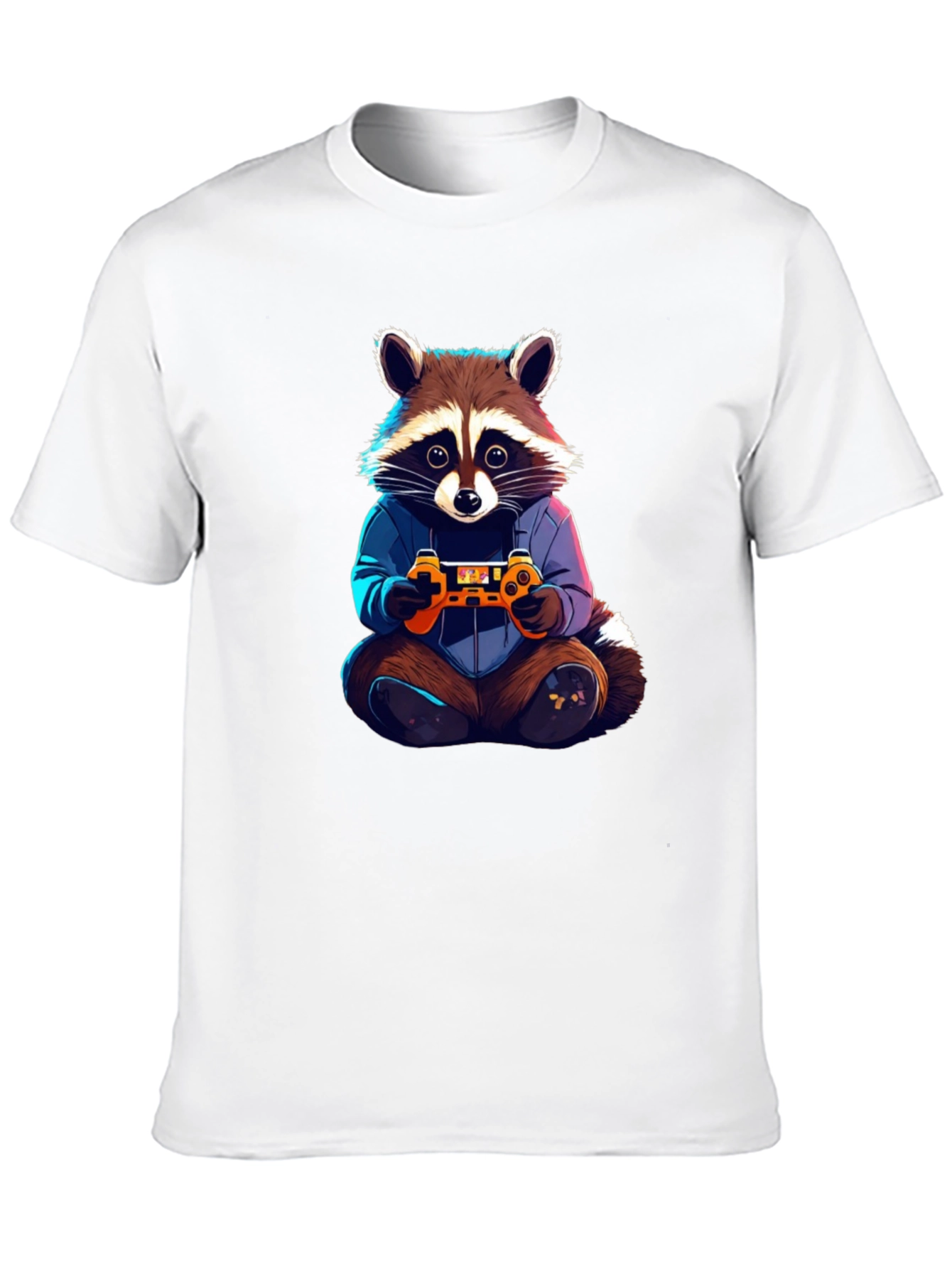 Gamer Raccoon Graphic Tee - Black