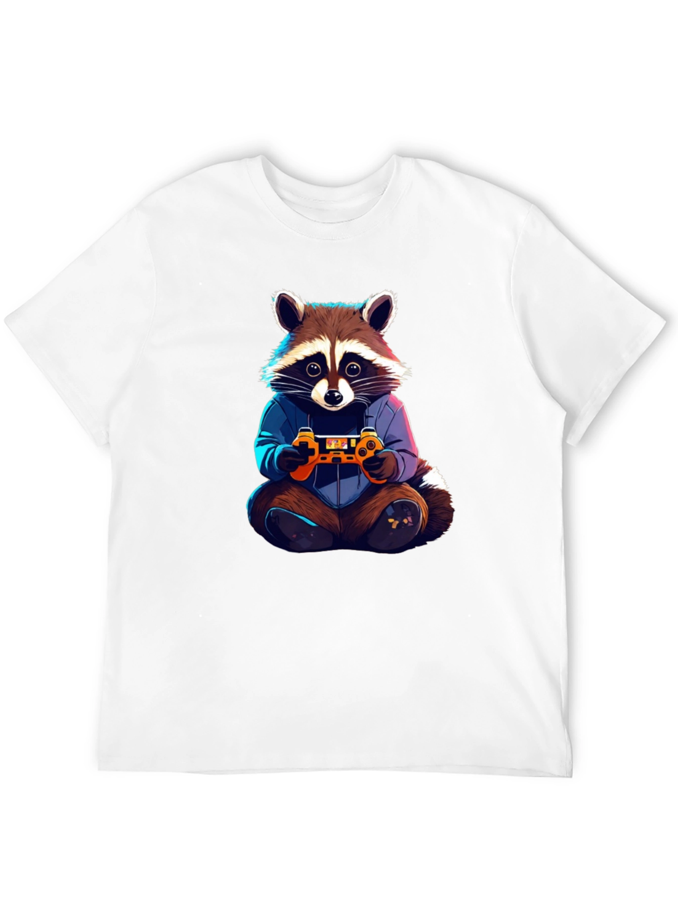 Gamer Raccoon Graphic Tee - Black