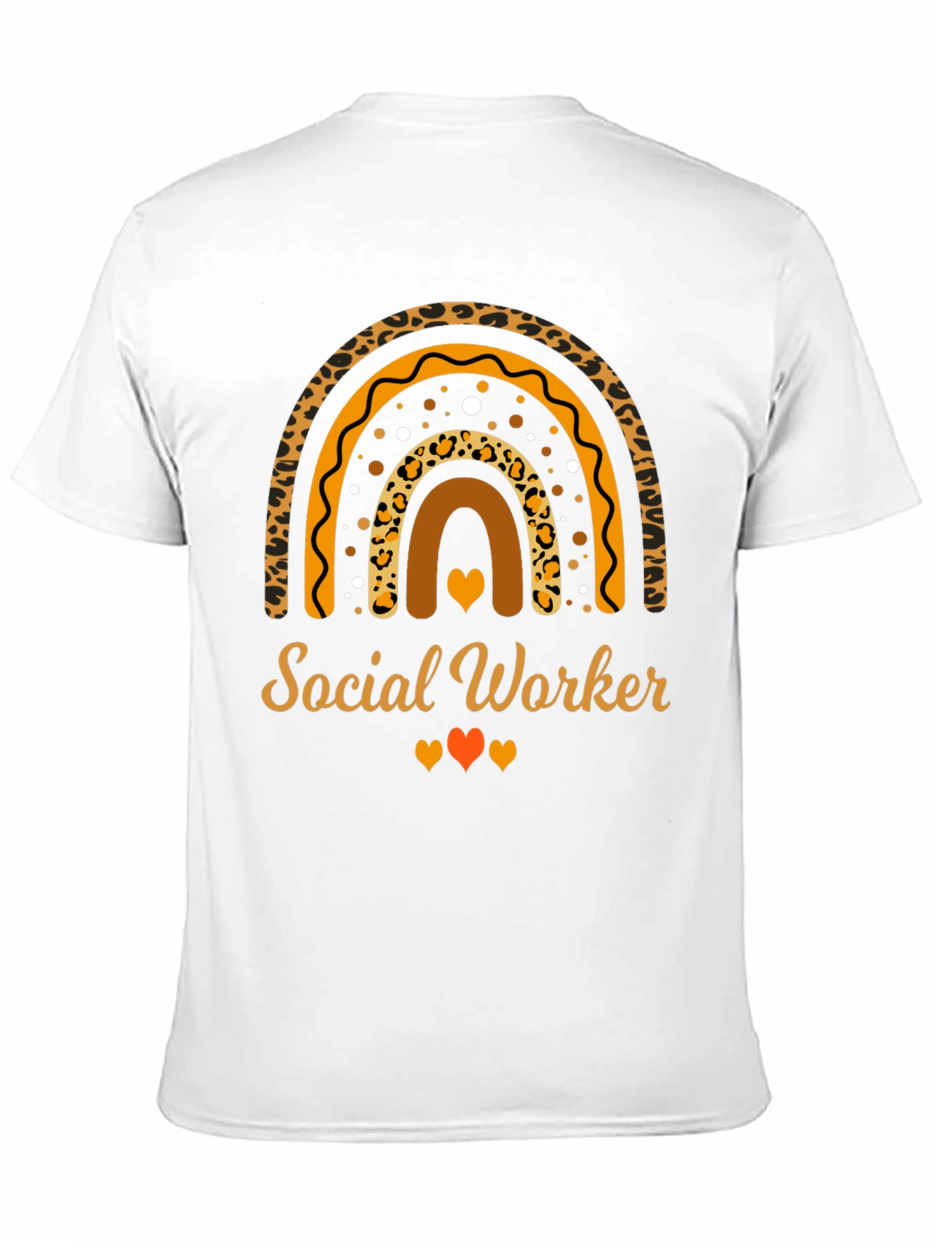 Social Worker Rainbow Leopard Print T-Shirt