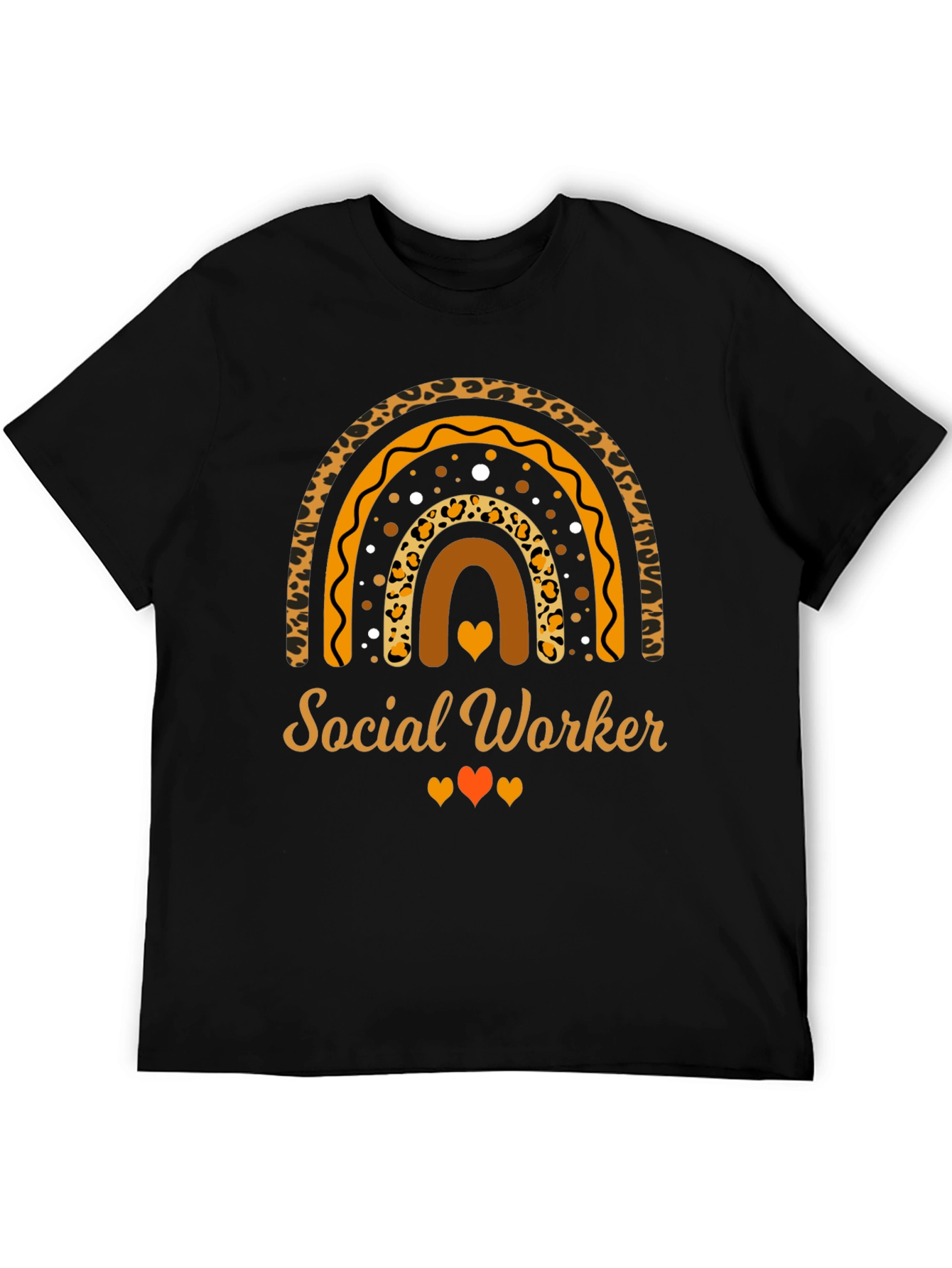 Social Worker Rainbow Leopard Print T-Shirt