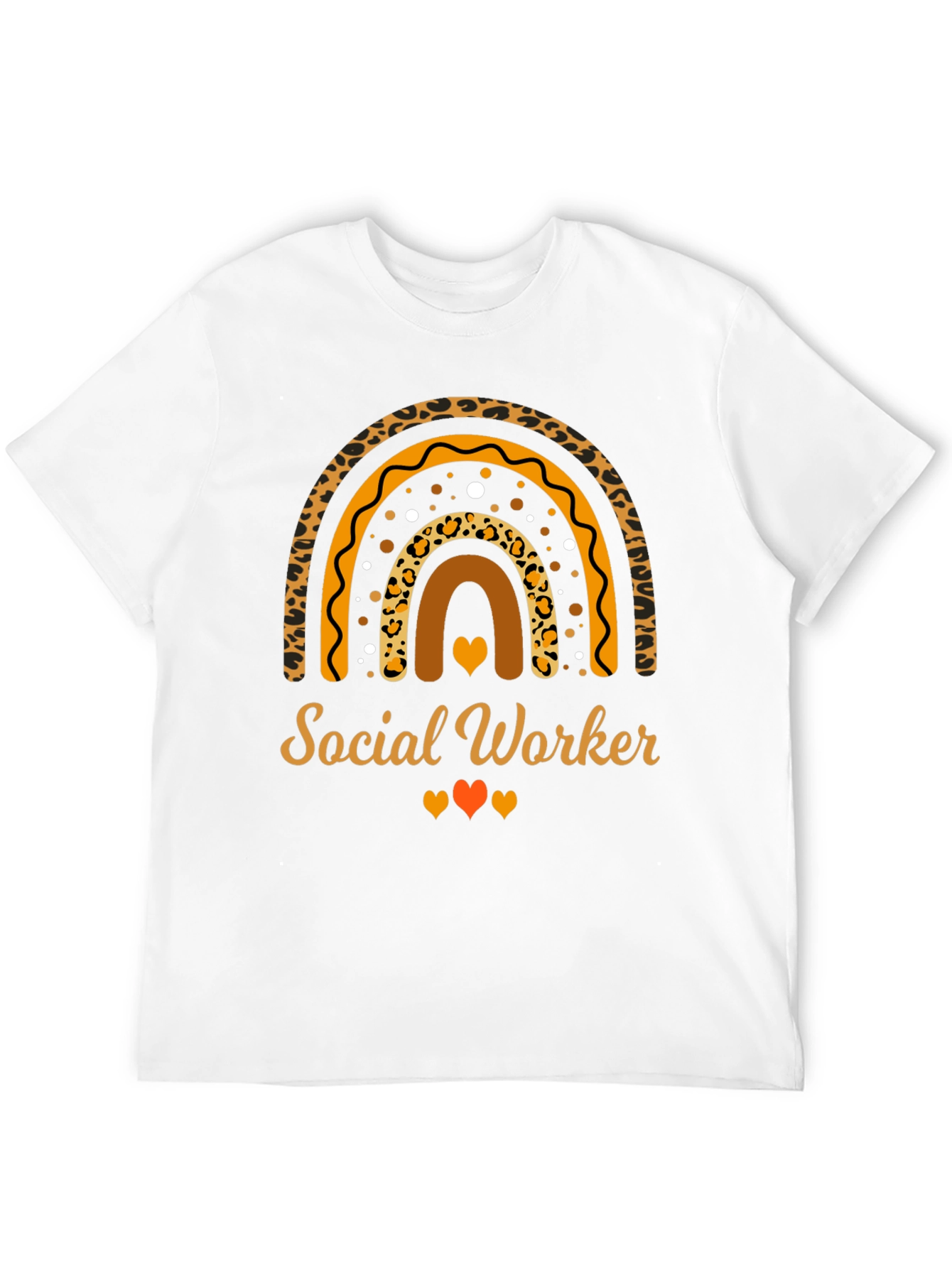Social Worker Rainbow Leopard Print T-Shirt