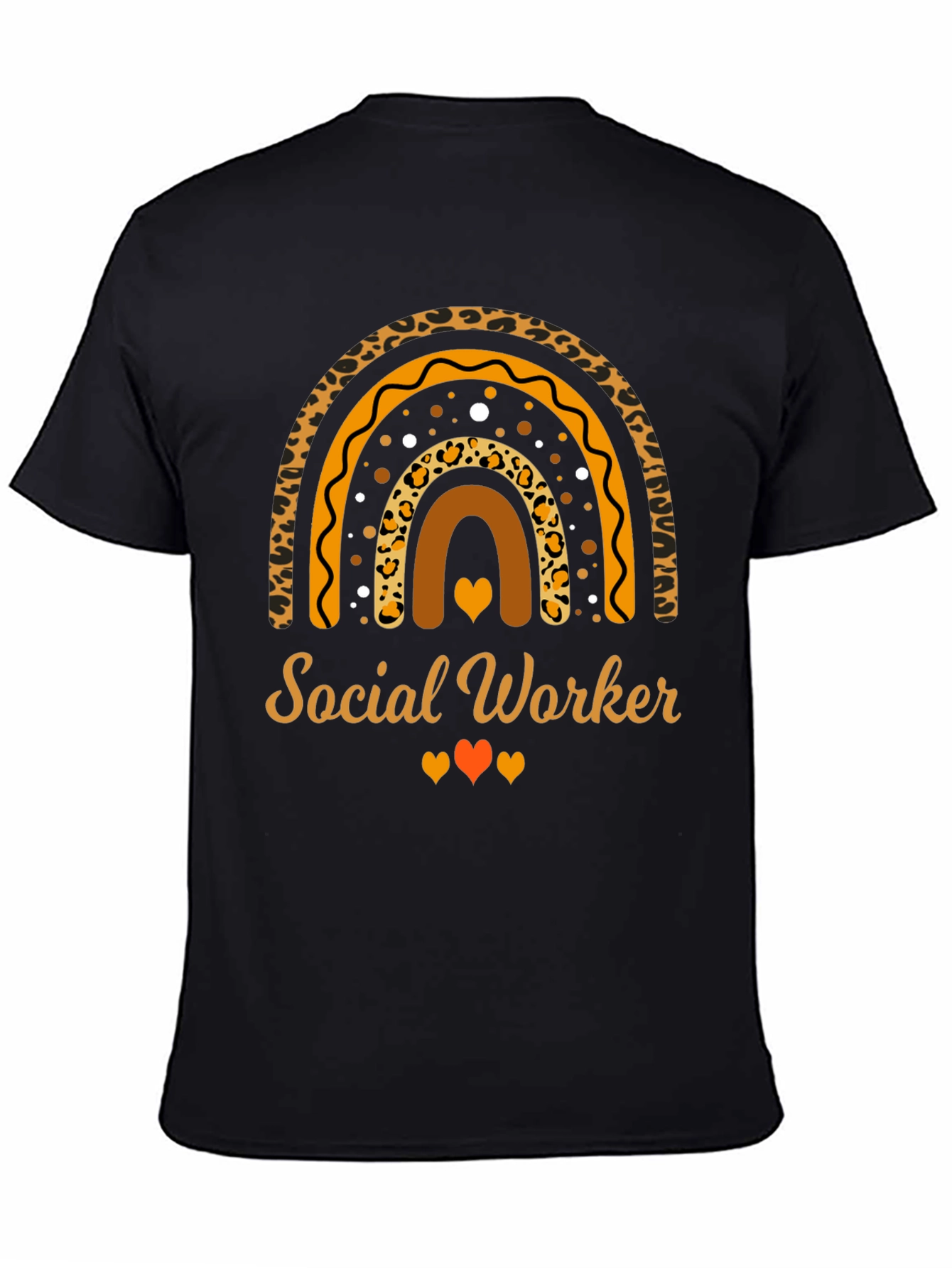 Social Worker Rainbow Leopard Print T-Shirt