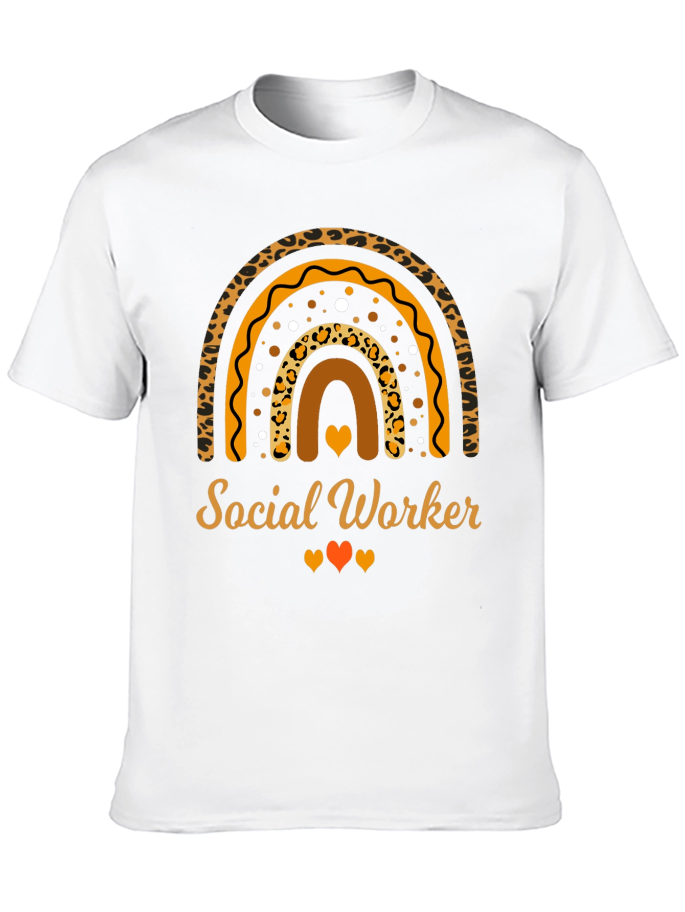Social Worker Rainbow Leopard Print T-Shirt