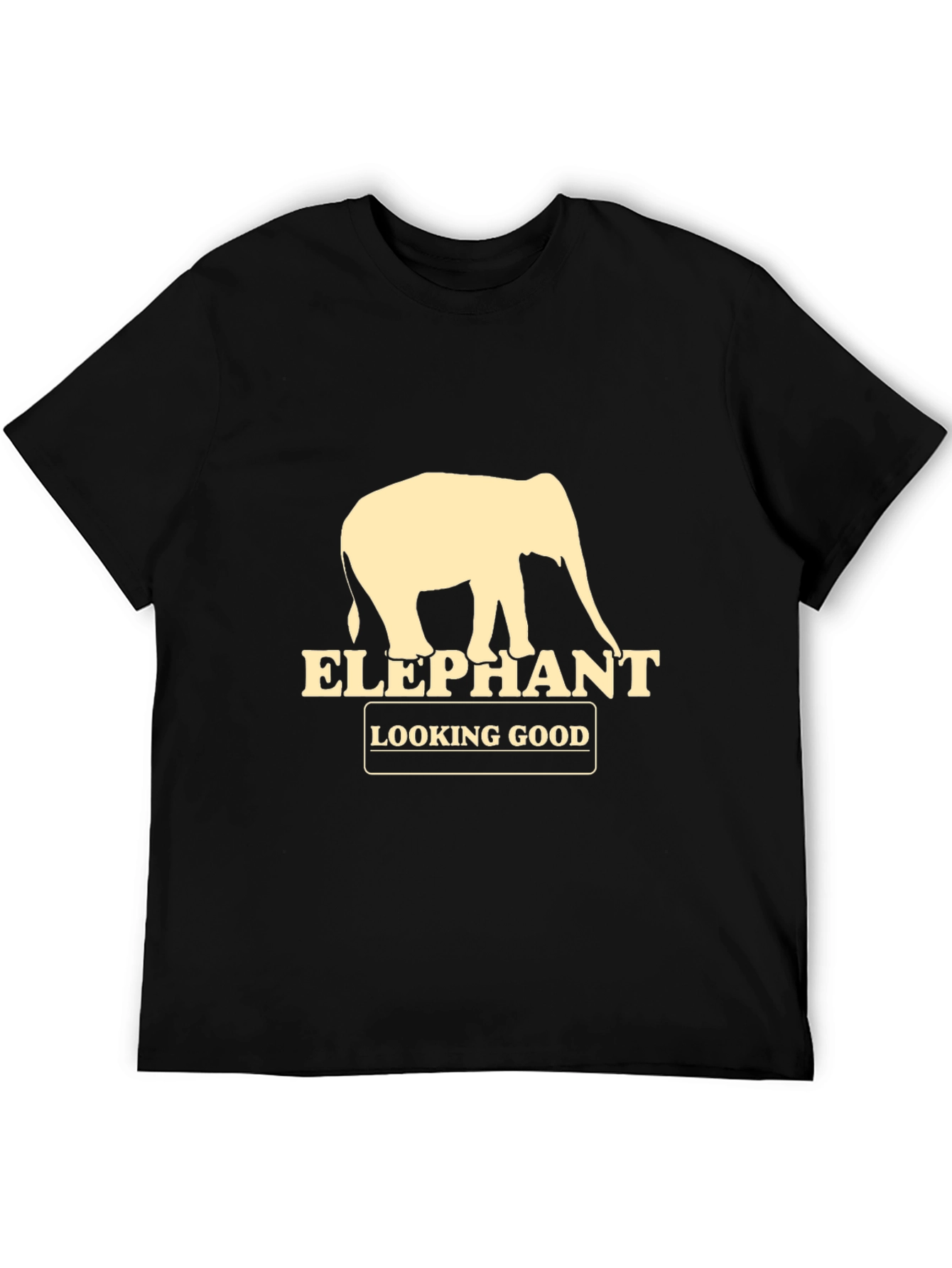 Elephant Looking Good Graphic Tee - Black