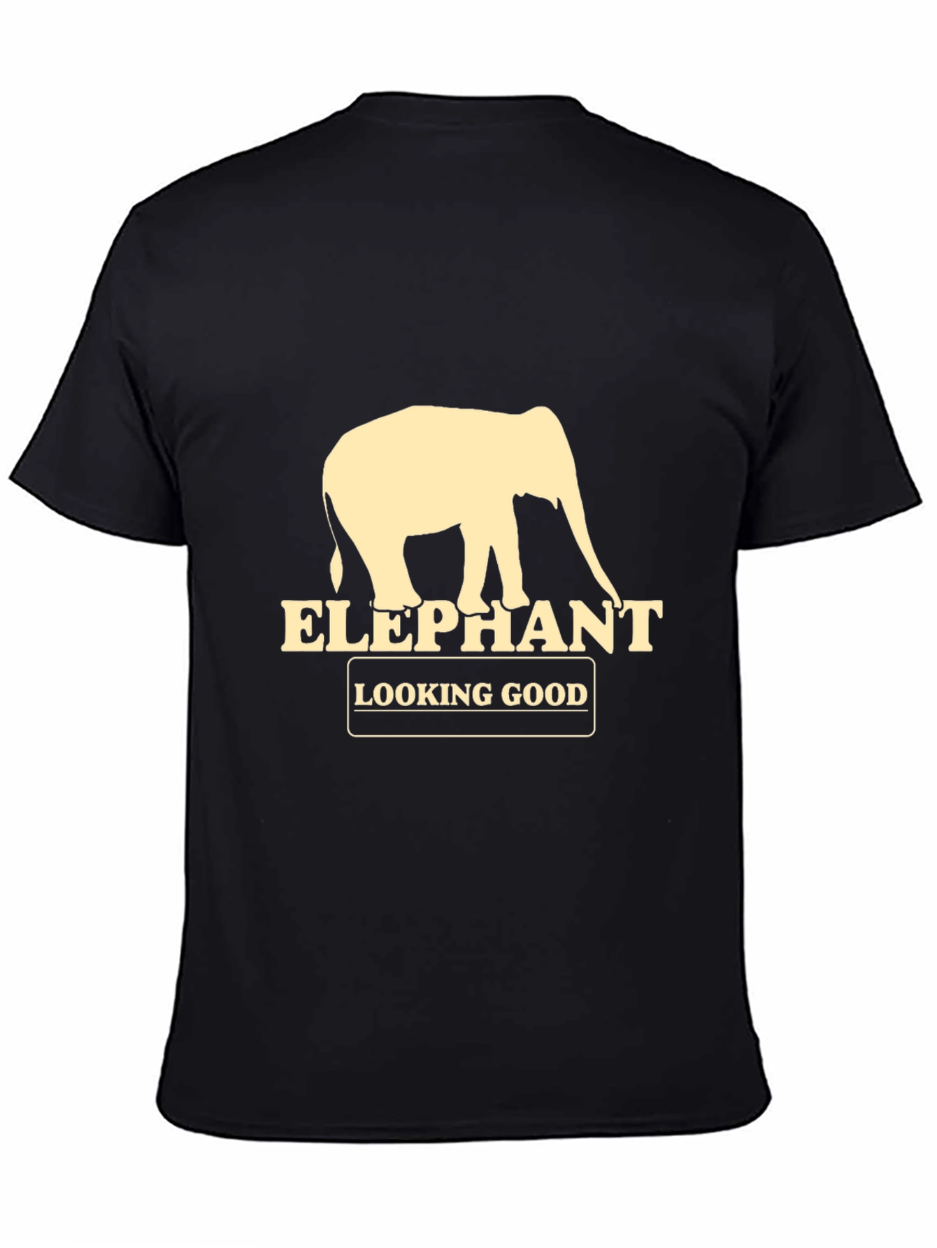 Elephant Looking Good Graphic Tee - Black