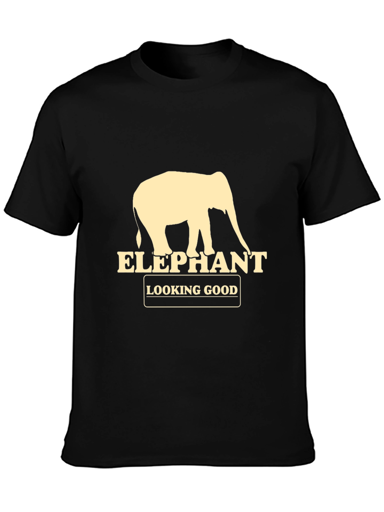 Elephant Looking Good Graphic Tee - Black
