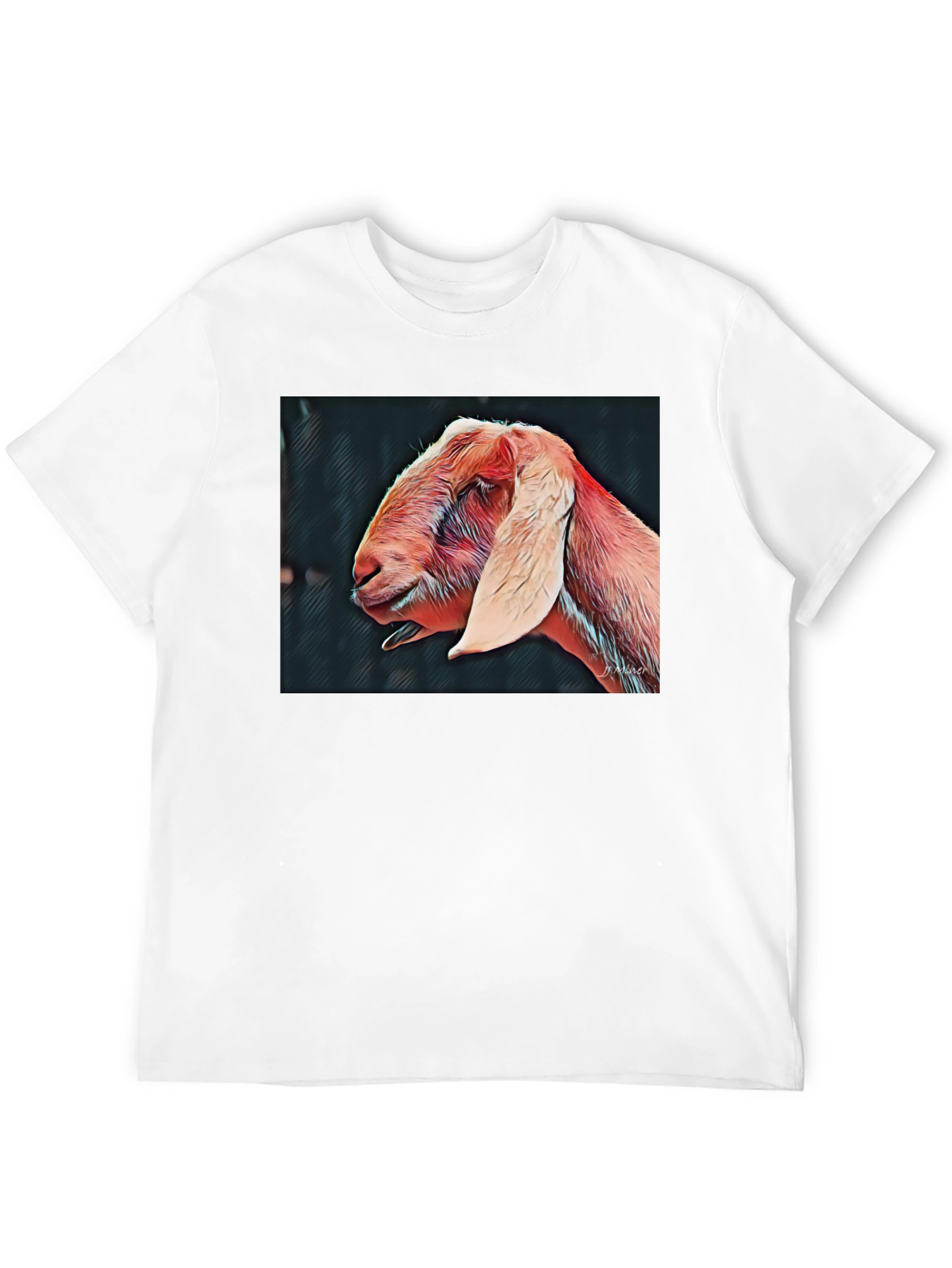 Goat Portrait Black T-Shirt