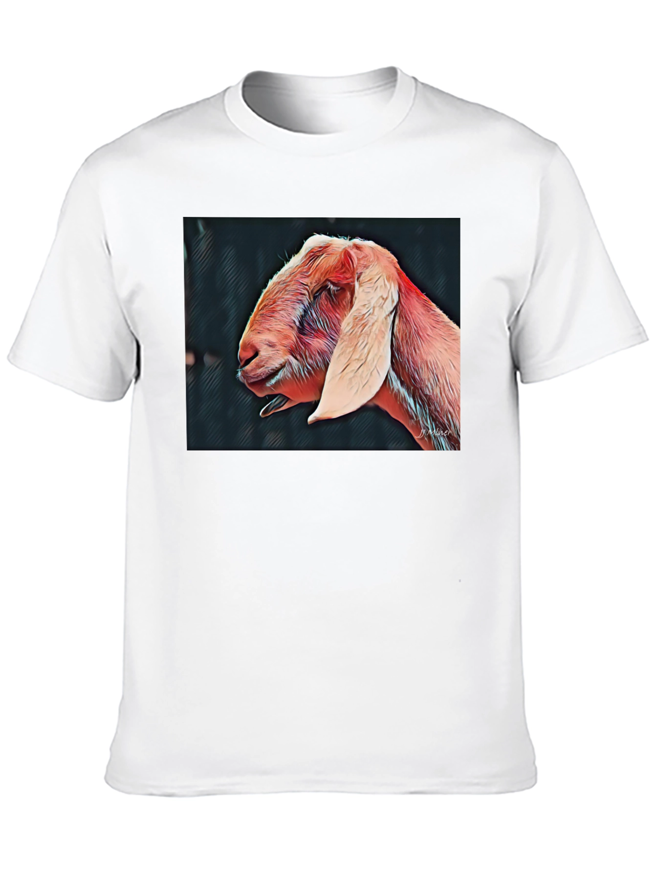 Goat Portrait Black T-Shirt