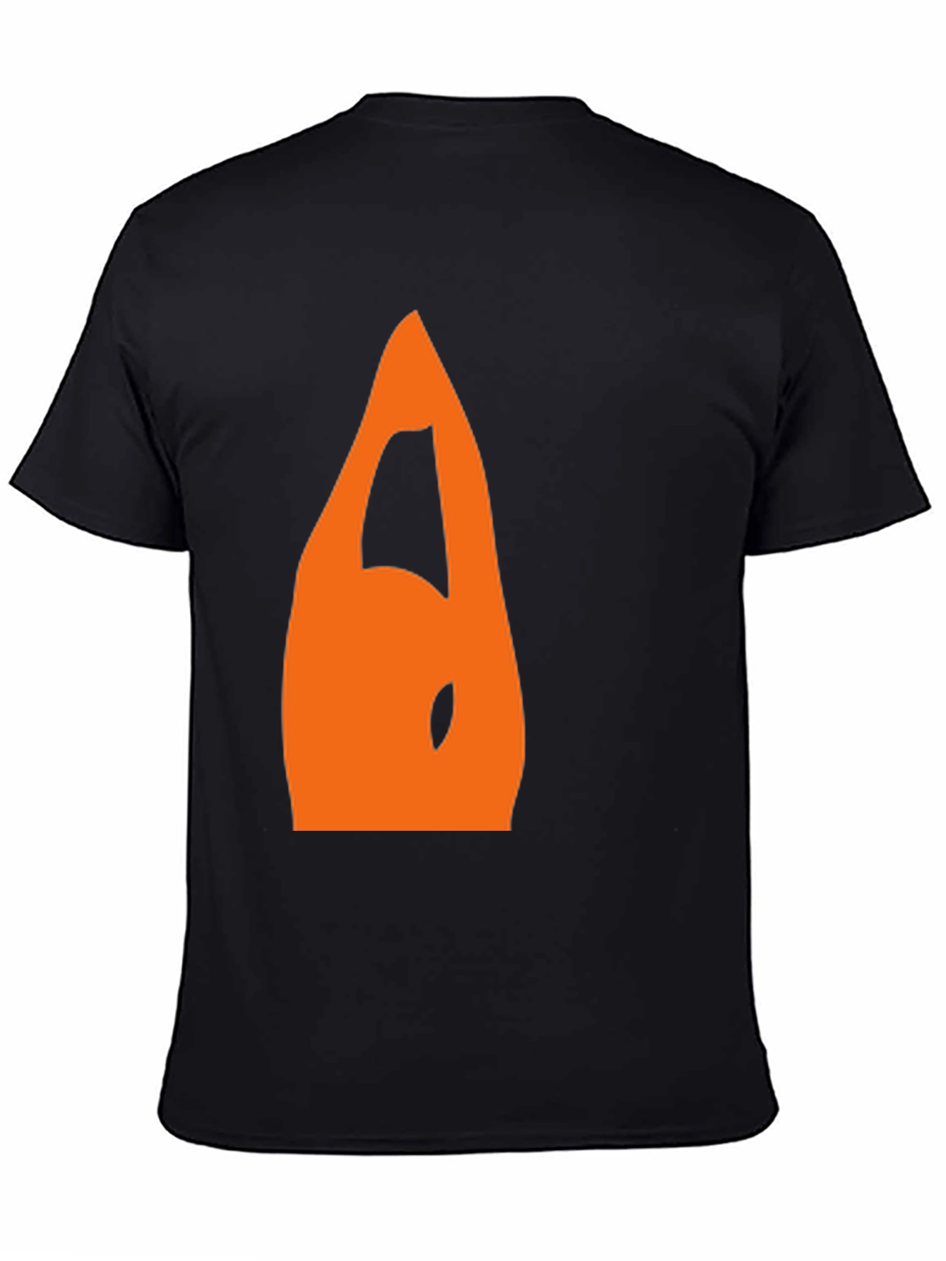 Mens Black T-Shirt with Orange Abstract Design