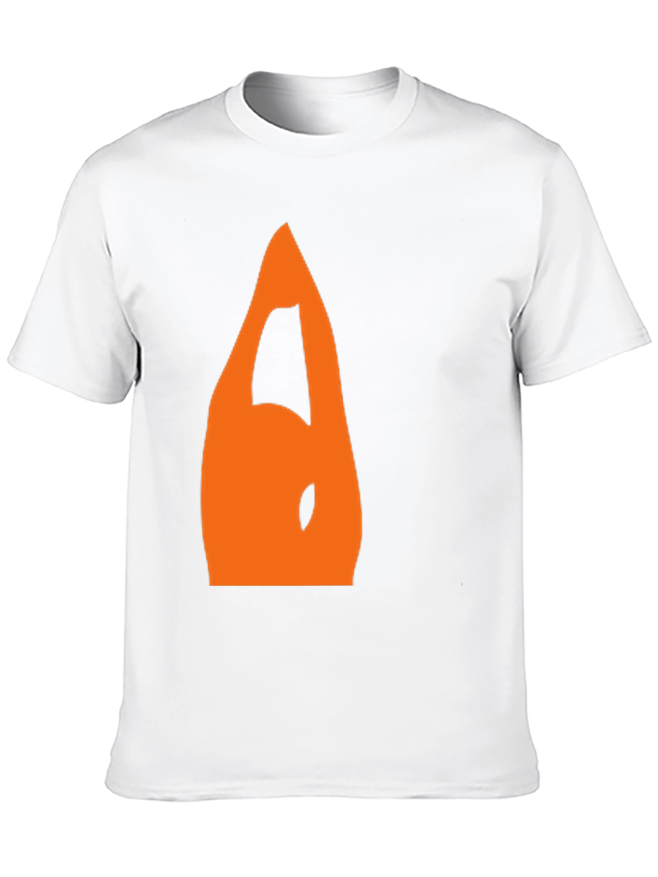 Mens Black T-Shirt with Orange Abstract Design