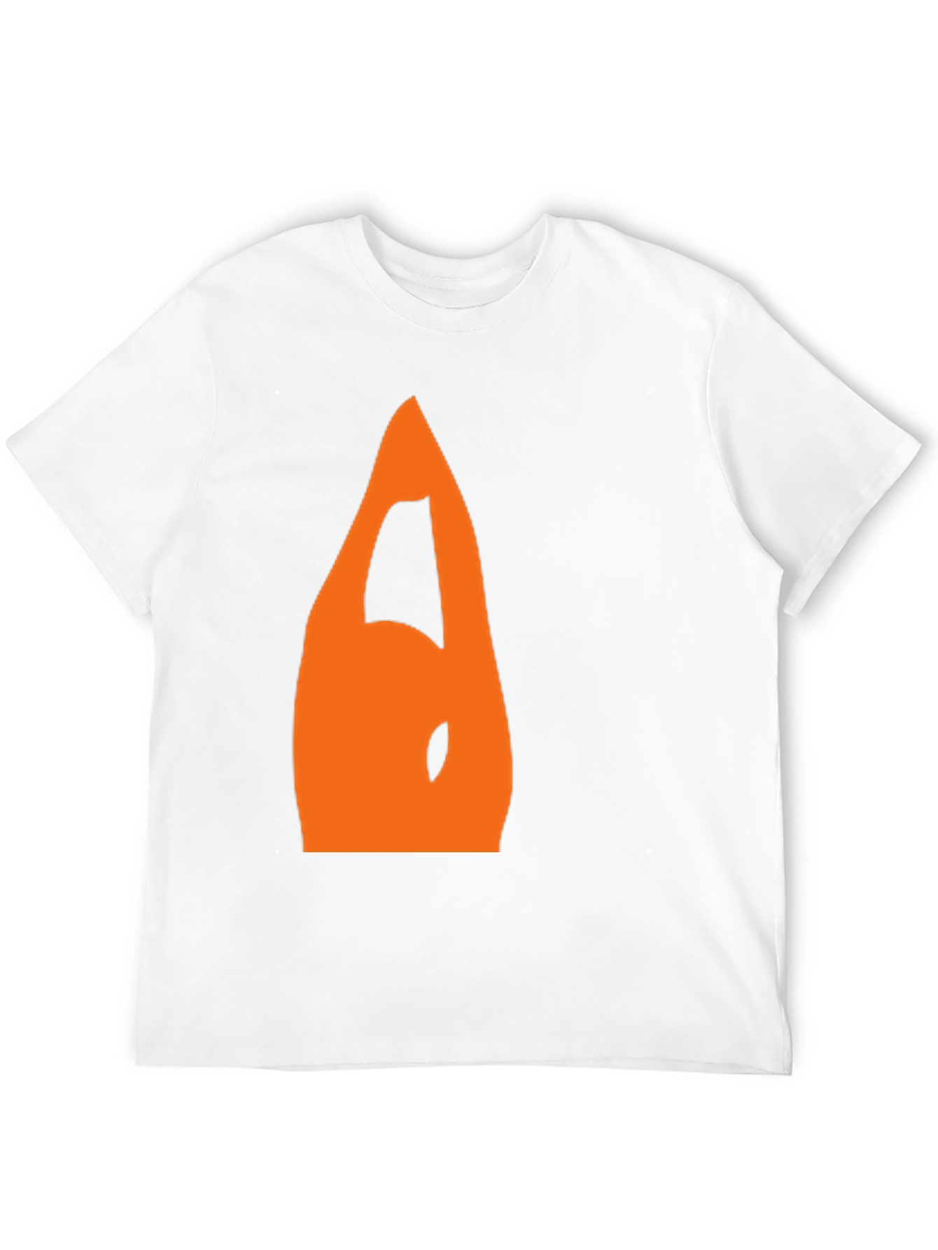 Mens Black T-Shirt with Orange Abstract Design