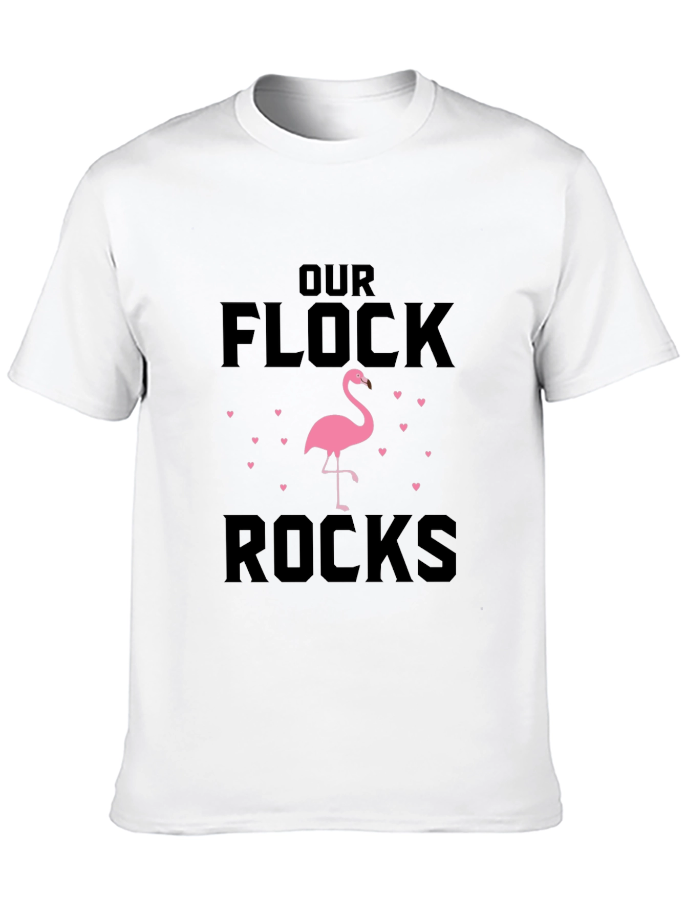 Our Flock Rocks Flamingo Graphic T-Shirt