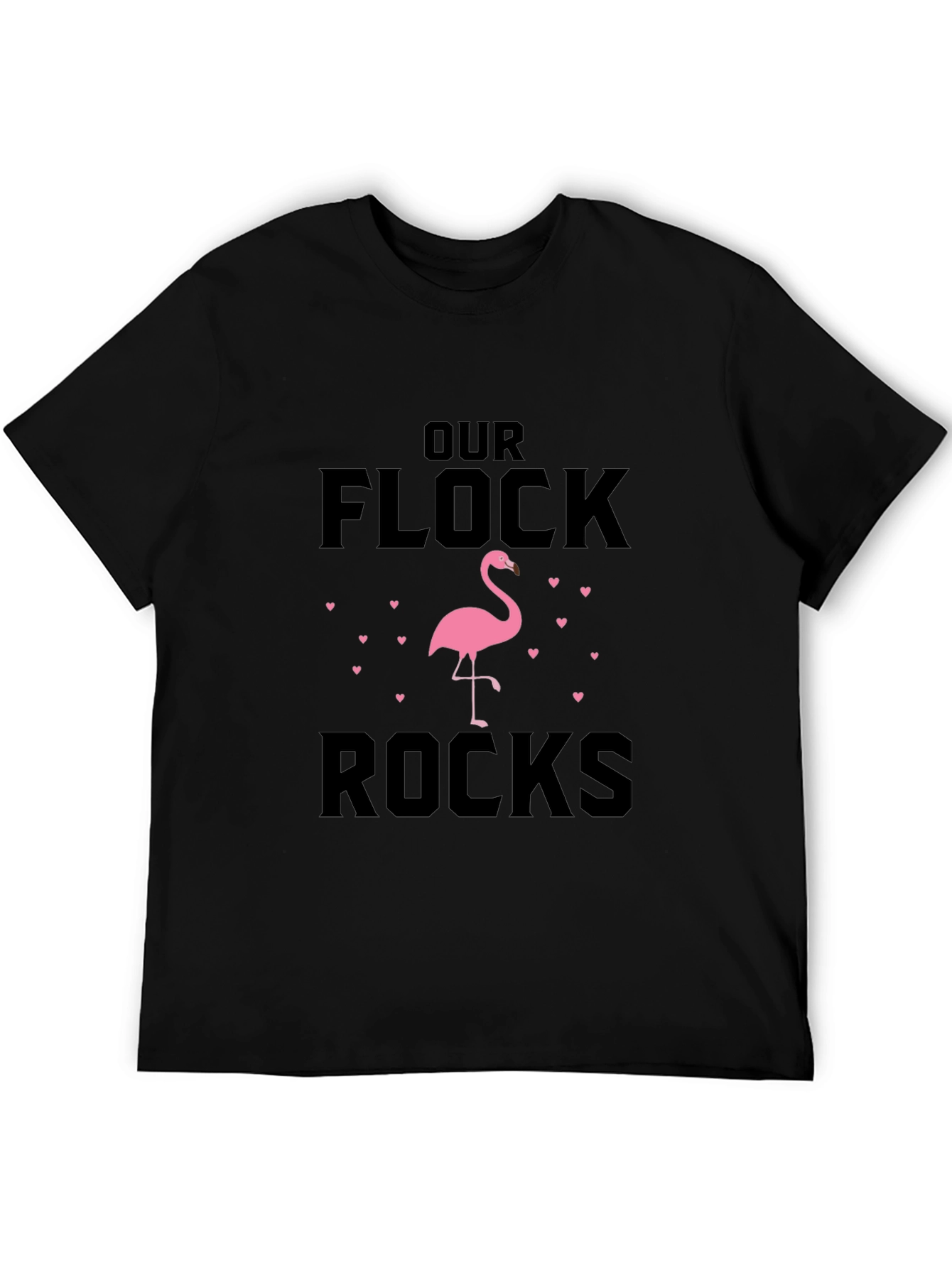 Our Flock Rocks Flamingo Graphic T-Shirt