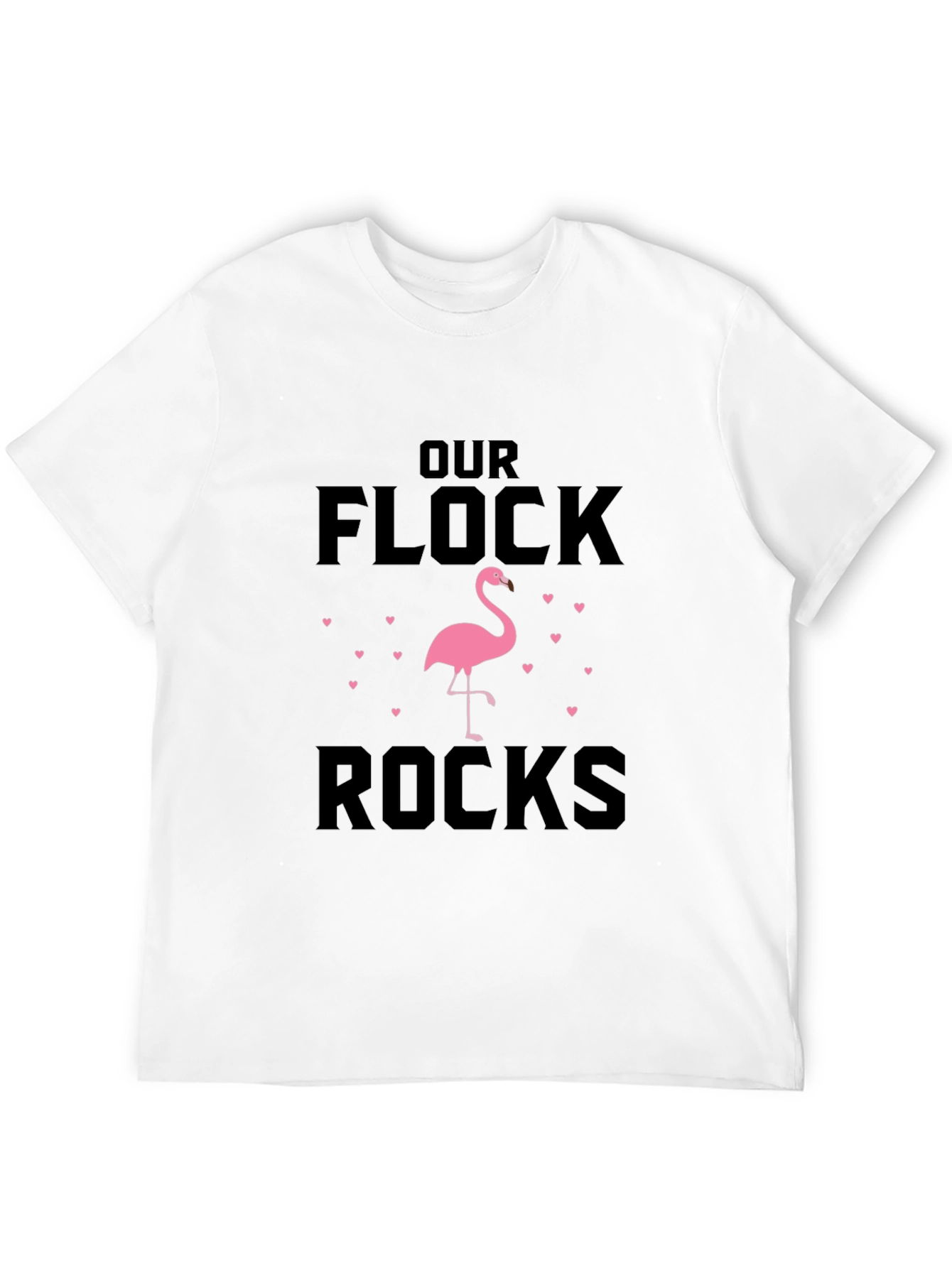 Our Flock Rocks Flamingo Graphic T-Shirt