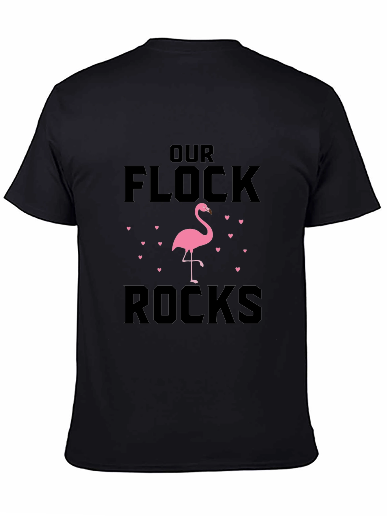 Our Flock Rocks Flamingo Graphic T-Shirt