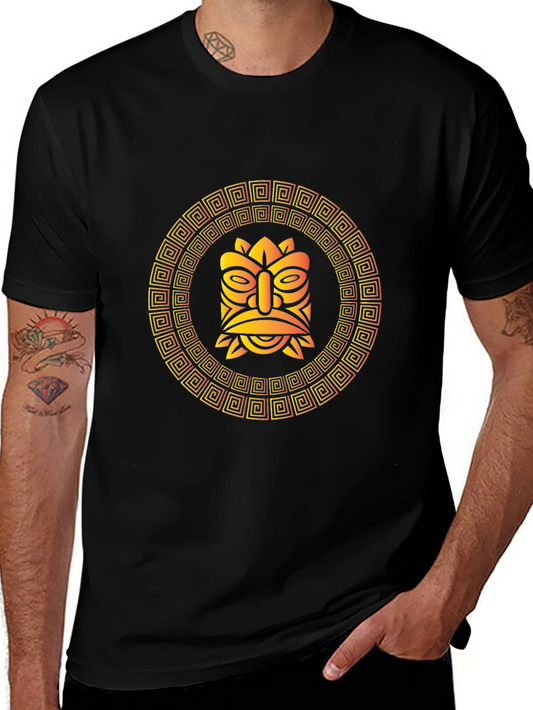 Tribal Tiki Mask Graphic T-Shirt