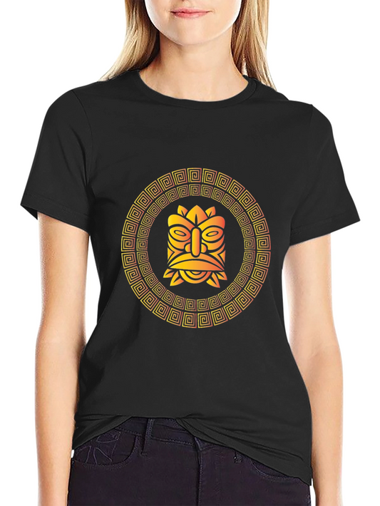Tribal Tiki Mask Graphic T-Shirt