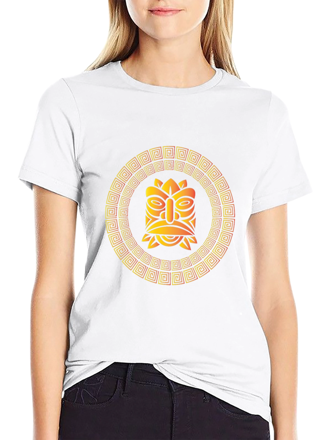 Tribal Tiki Mask Graphic T-Shirt