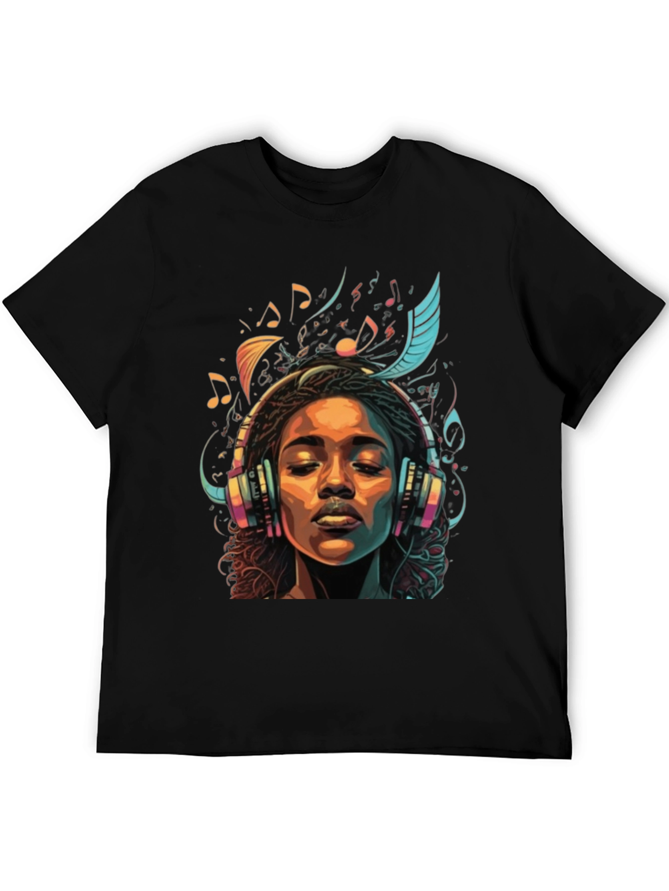 Music Lover Graphic Tee - Black Cotton Comfort