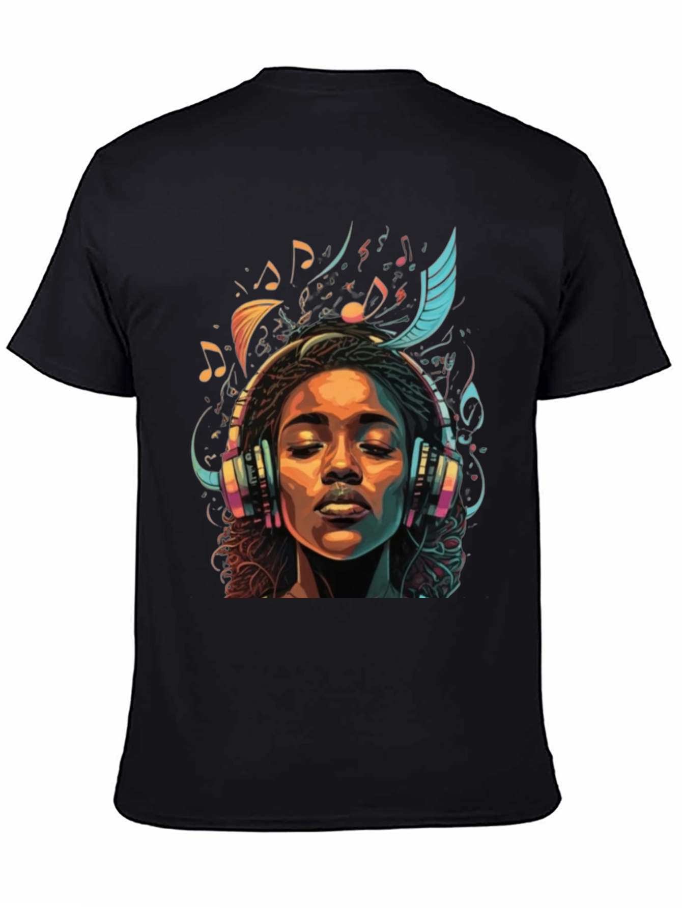 Music Lover Graphic Tee - Black Cotton Comfort