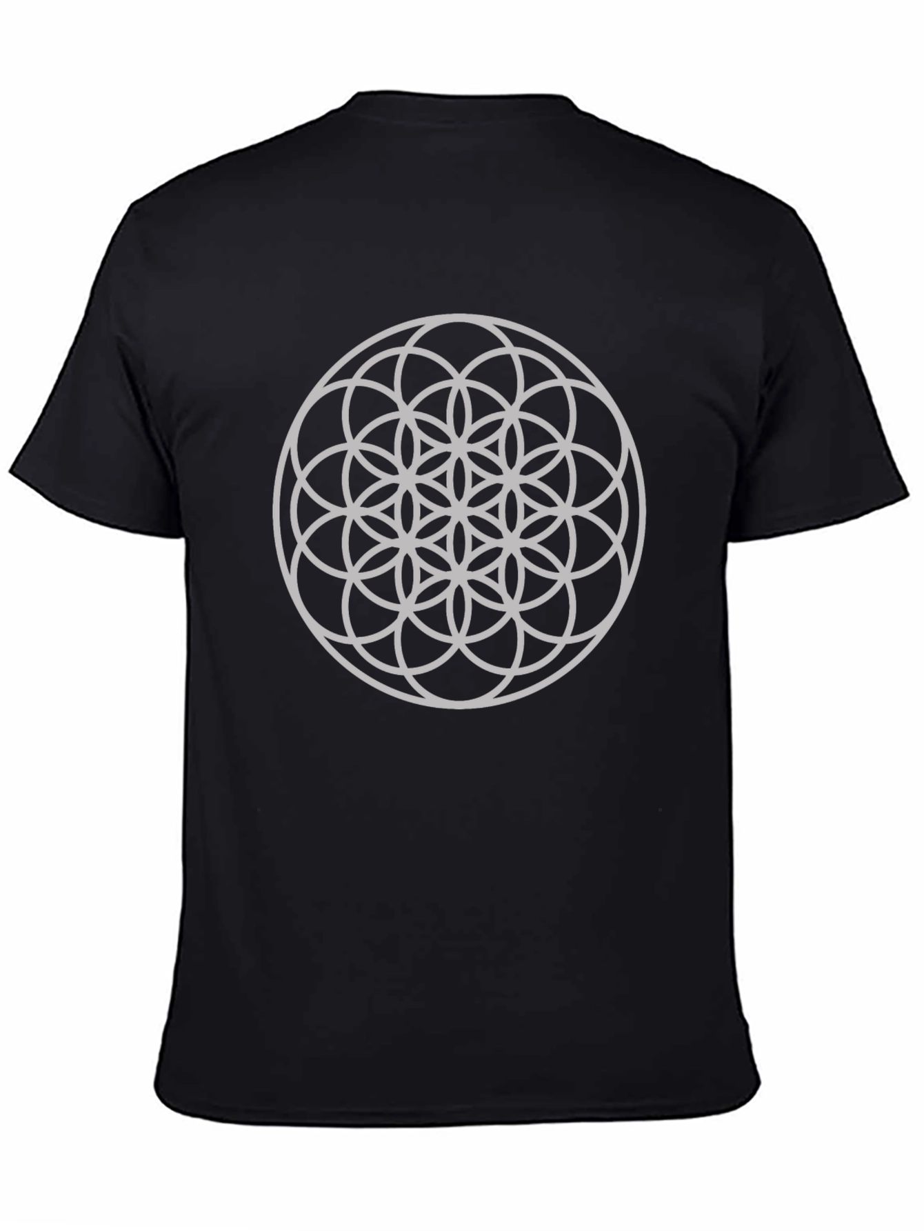 Geometric Circle Design Black T-Shirt