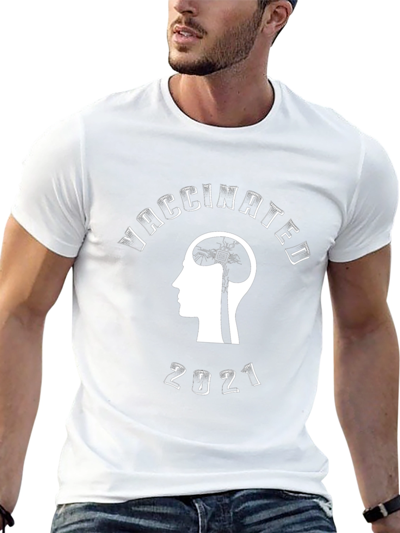 Vaccinated 2021 Black Graphic T-Shirt