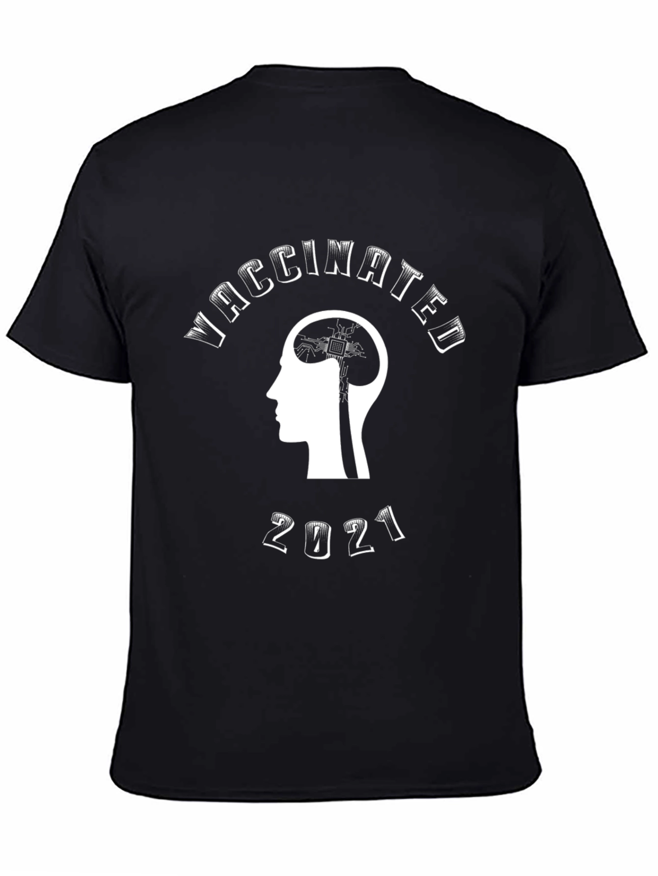Vaccinated 2021 Black Graphic T-Shirt