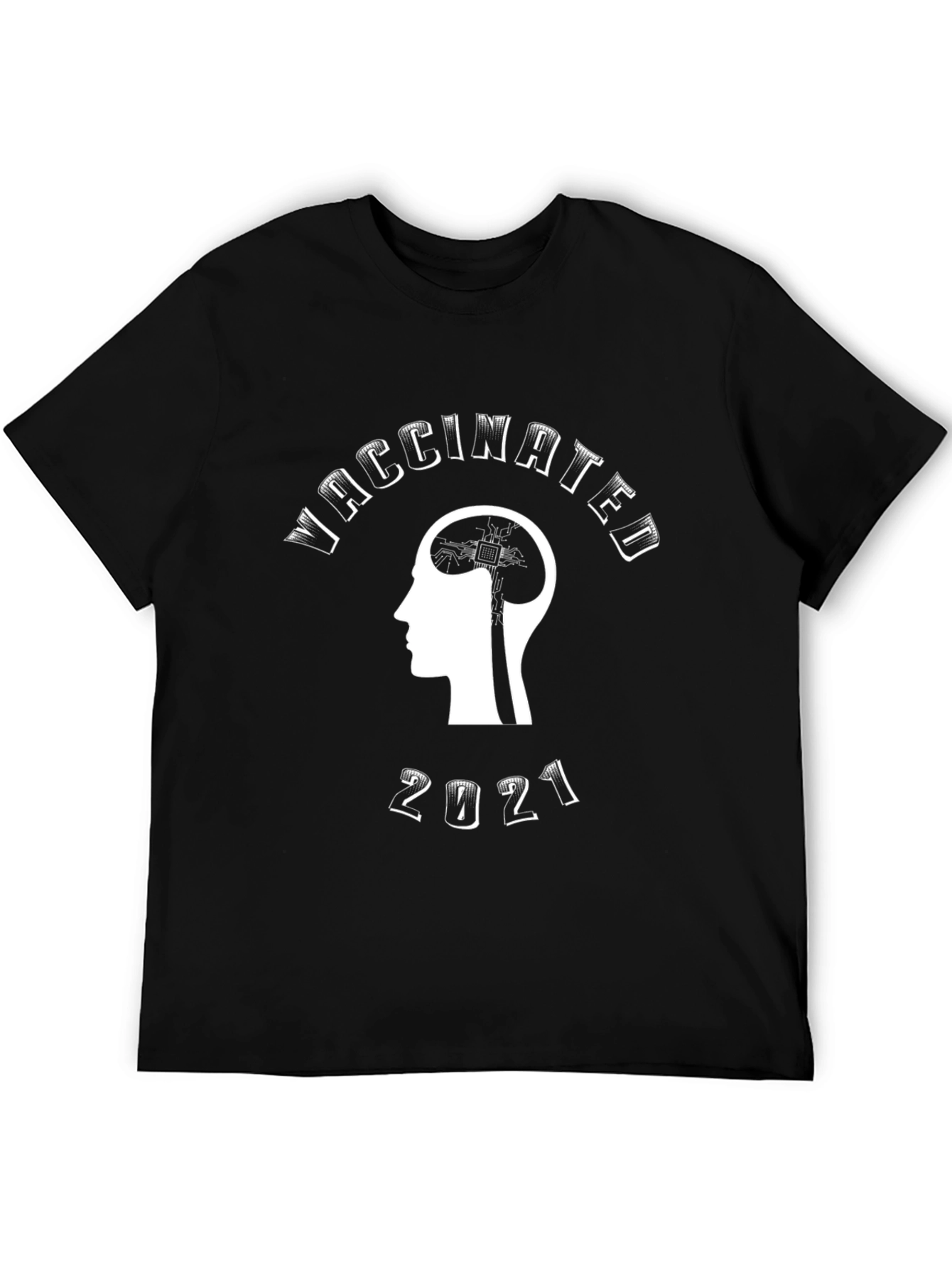 Vaccinated 2021 Black Graphic T-Shirt