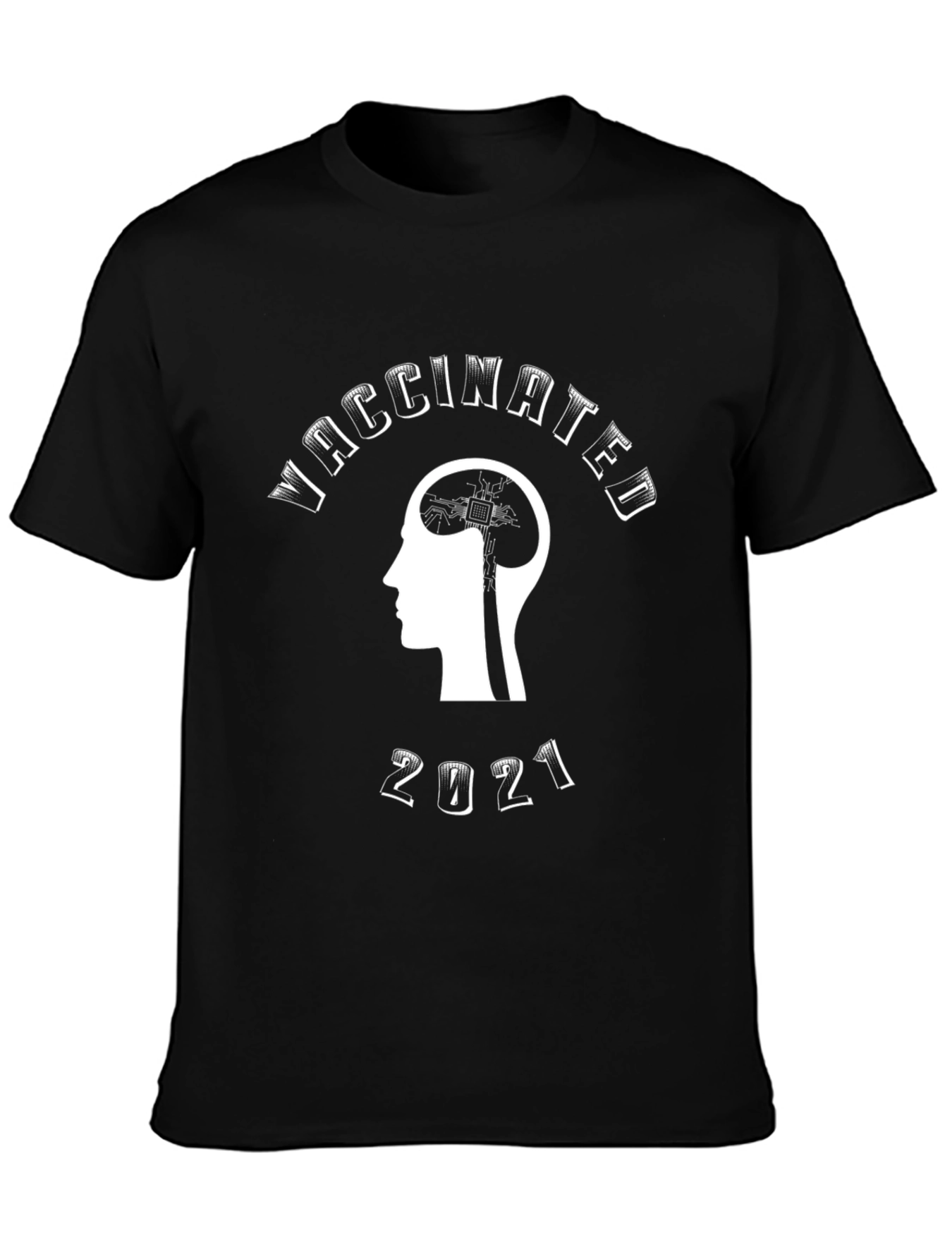 Vaccinated 2021 Black Graphic T-Shirt