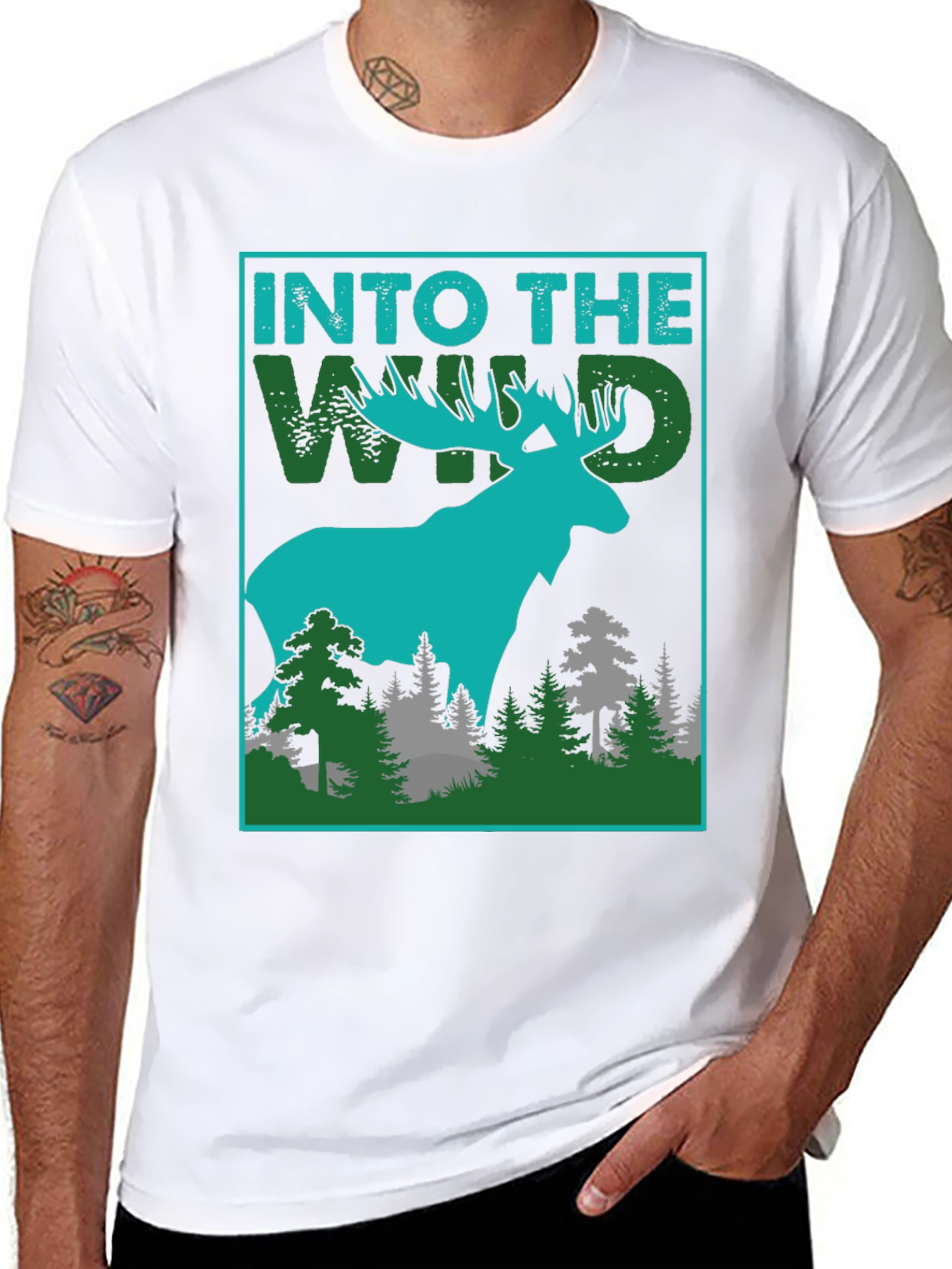 Into The Wild Graphic Tee - Moose Design