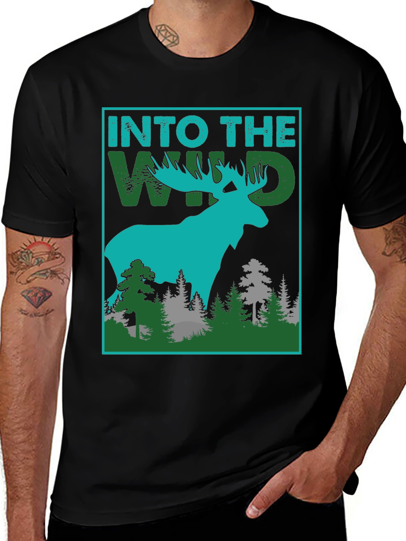 Into The Wild Graphic Tee - Moose Design