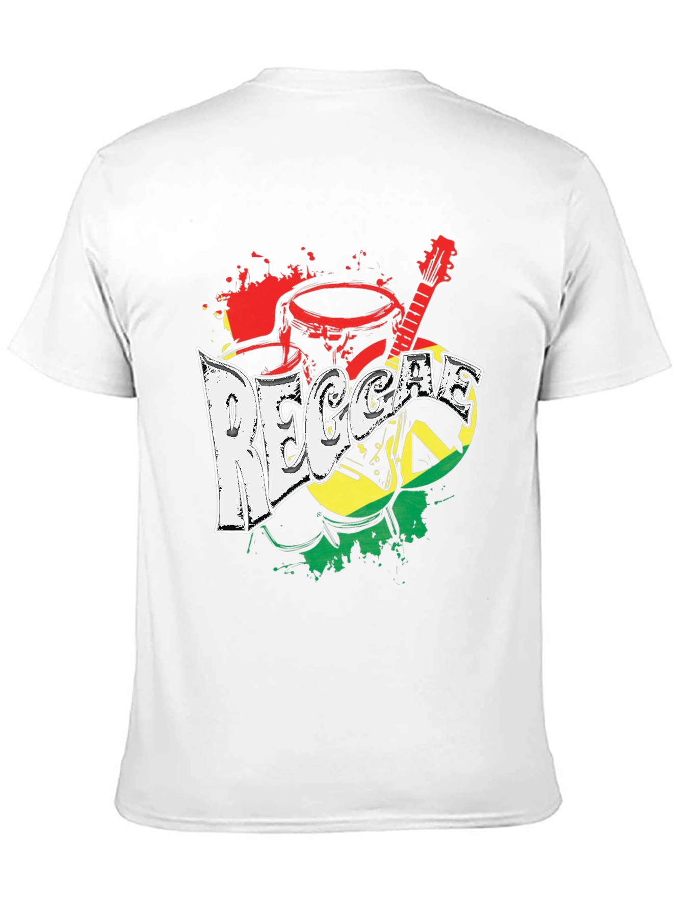 Reggae Music Graphic Print Crew Neck T-Shirt