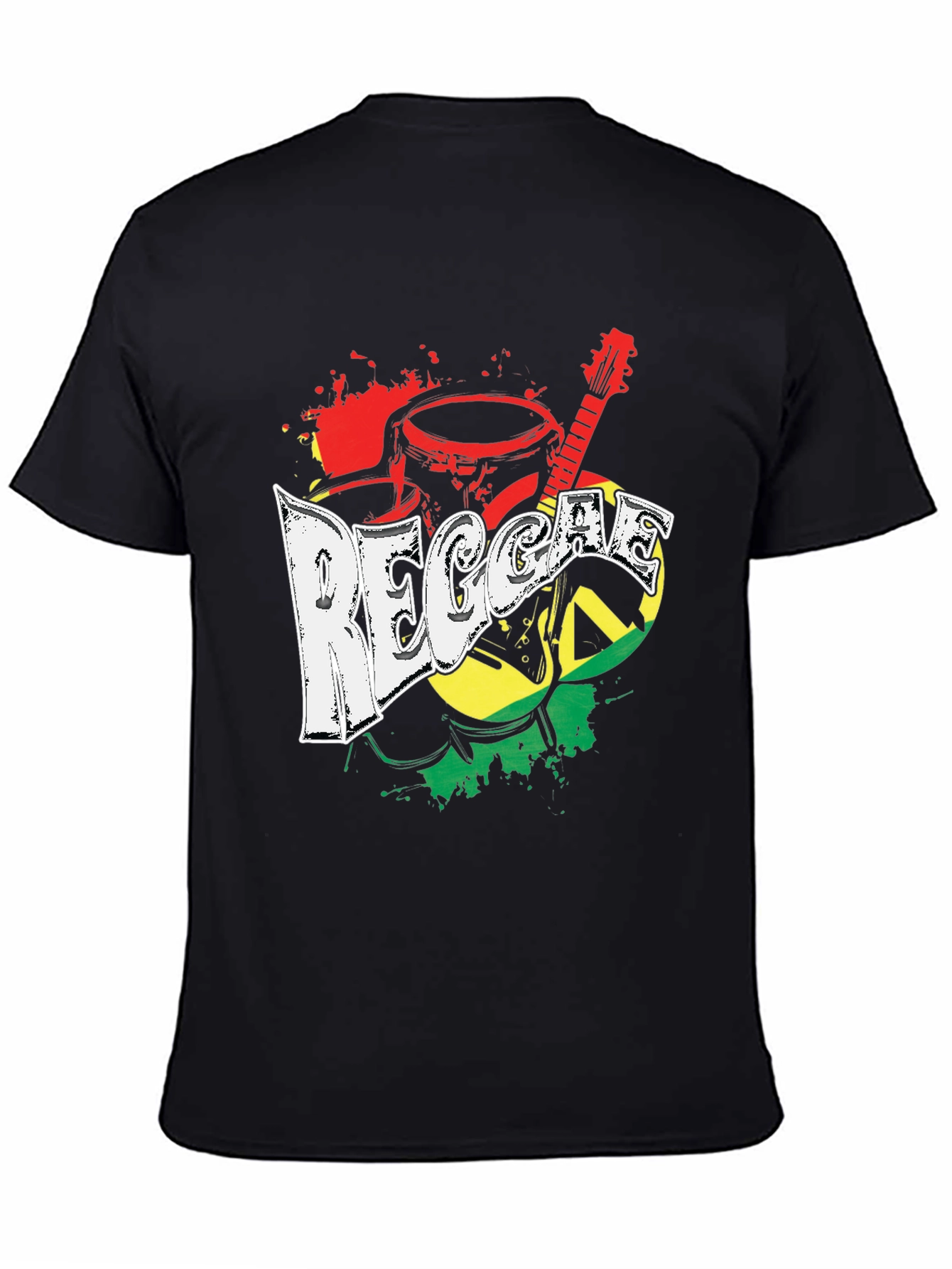 Reggae Music Graphic Print Crew Neck T-Shirt