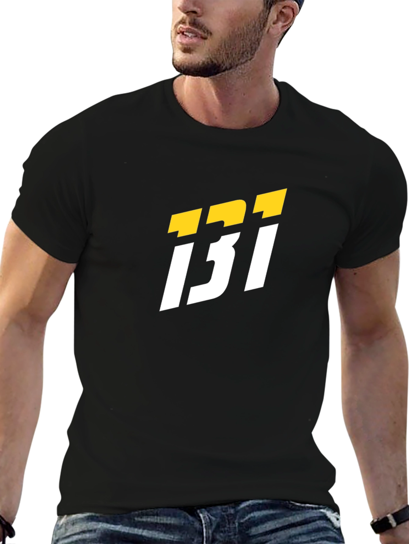 Black T-Shirt with Bold Graphic Design