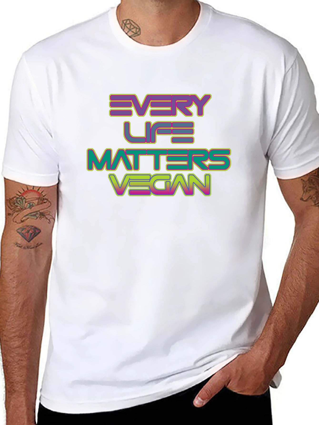 Every Life Matters Vegan T-Shirt - Black