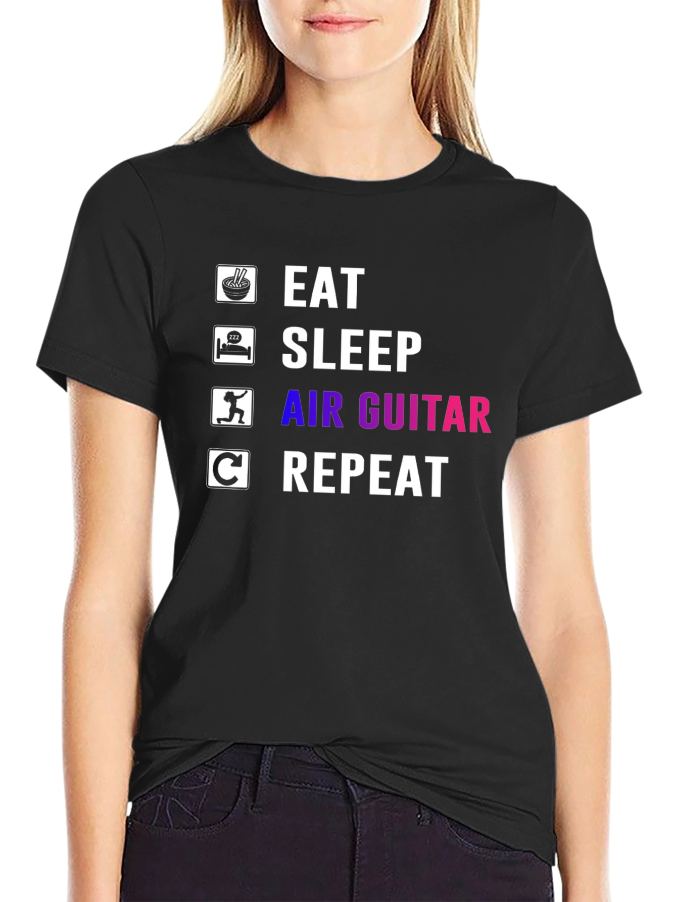 Eat Sleep Air Guitar Repeat T-Shirt