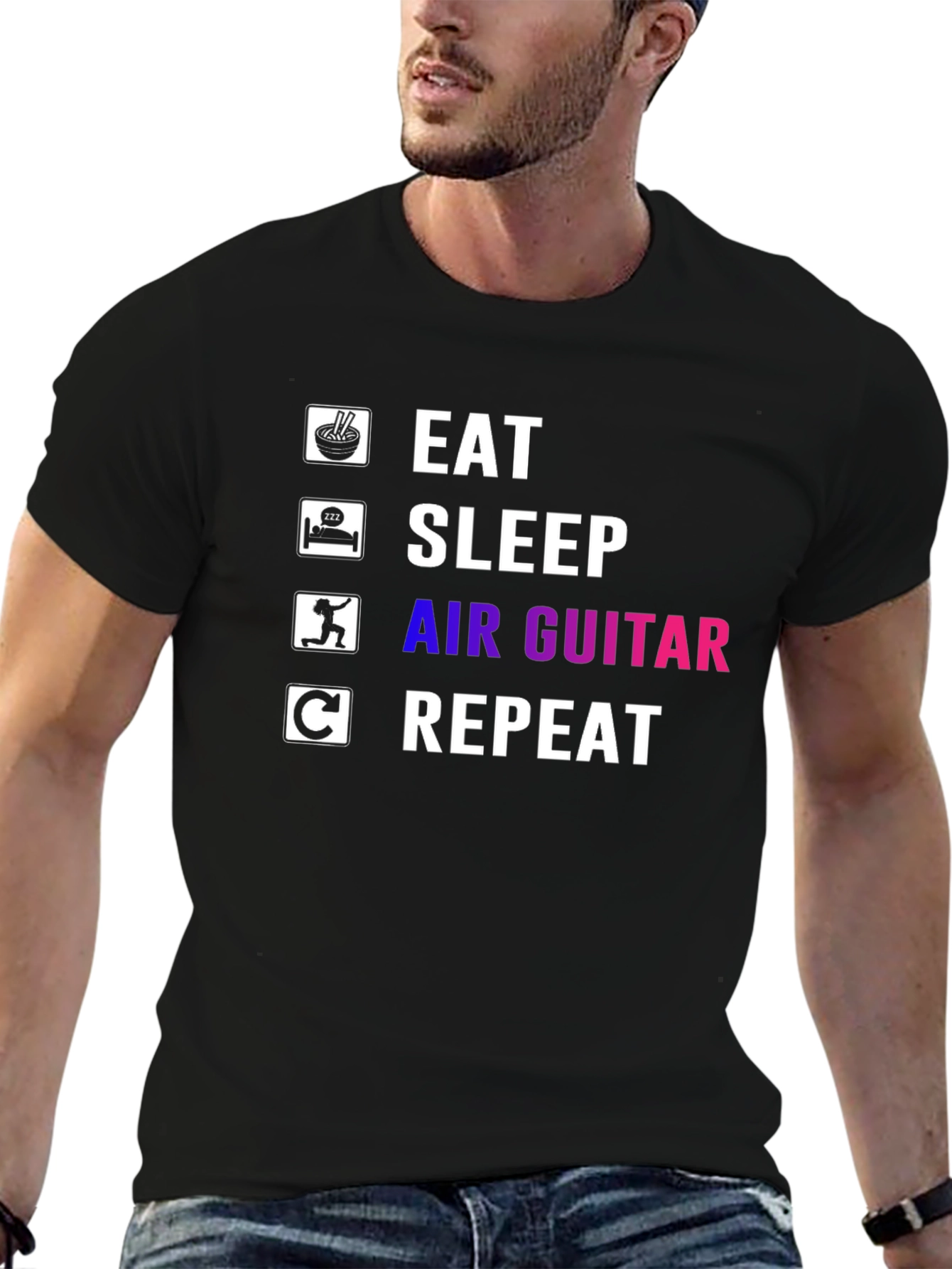 Eat Sleep Air Guitar Repeat T-Shirt