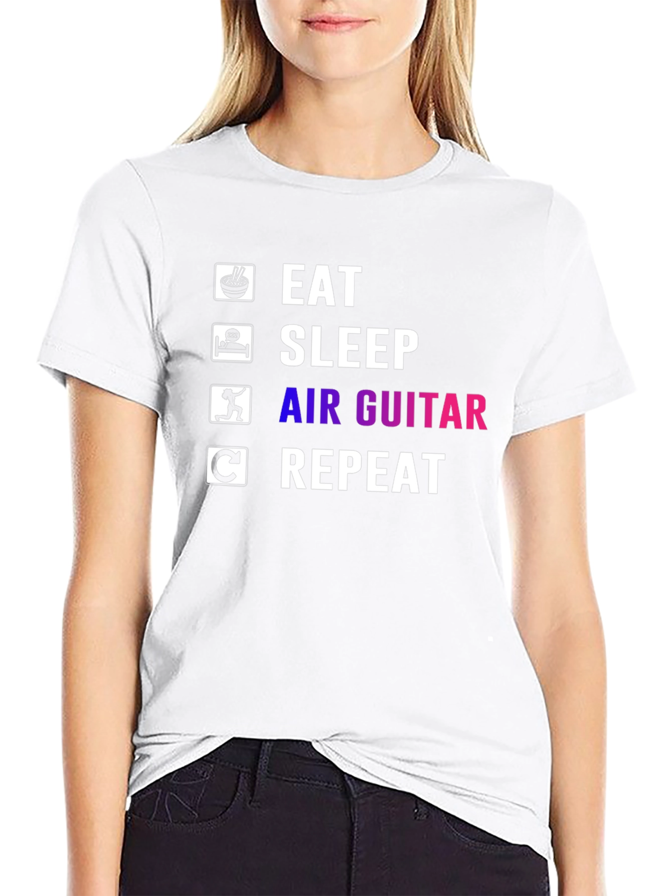 Eat Sleep Air Guitar Repeat T-Shirt