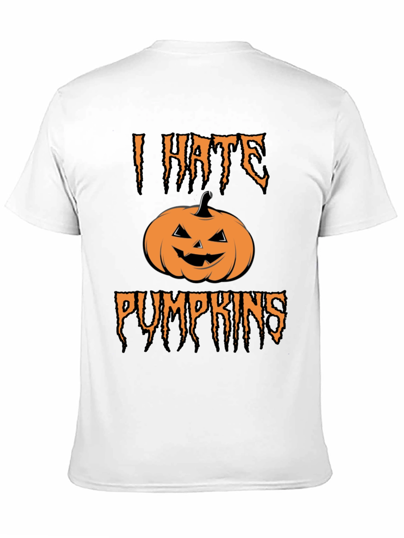 I Hate Pumpkins Graphic Tee Halloween Humor T-Shirt