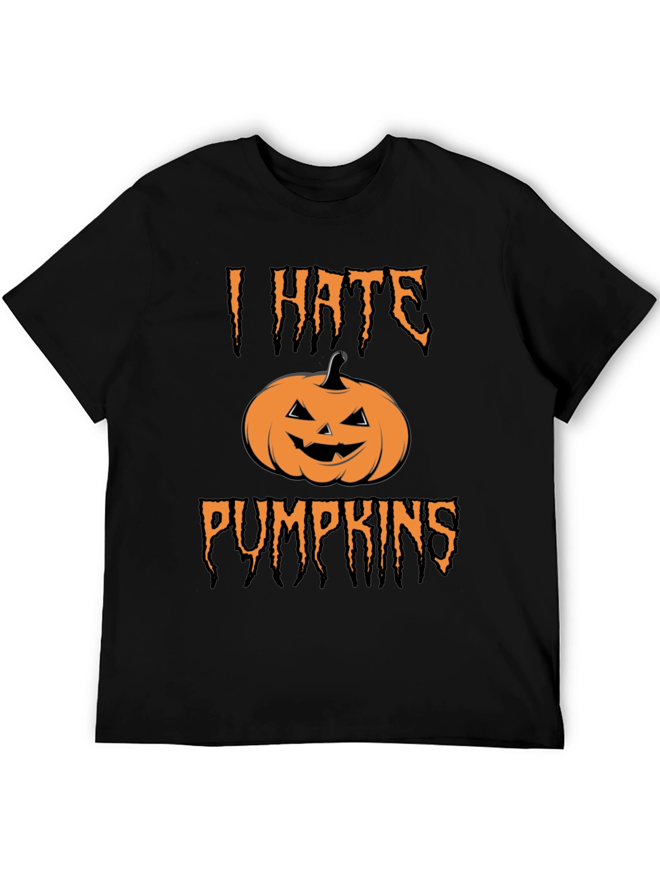 I Hate Pumpkins Graphic Tee Halloween Humor T-Shirt